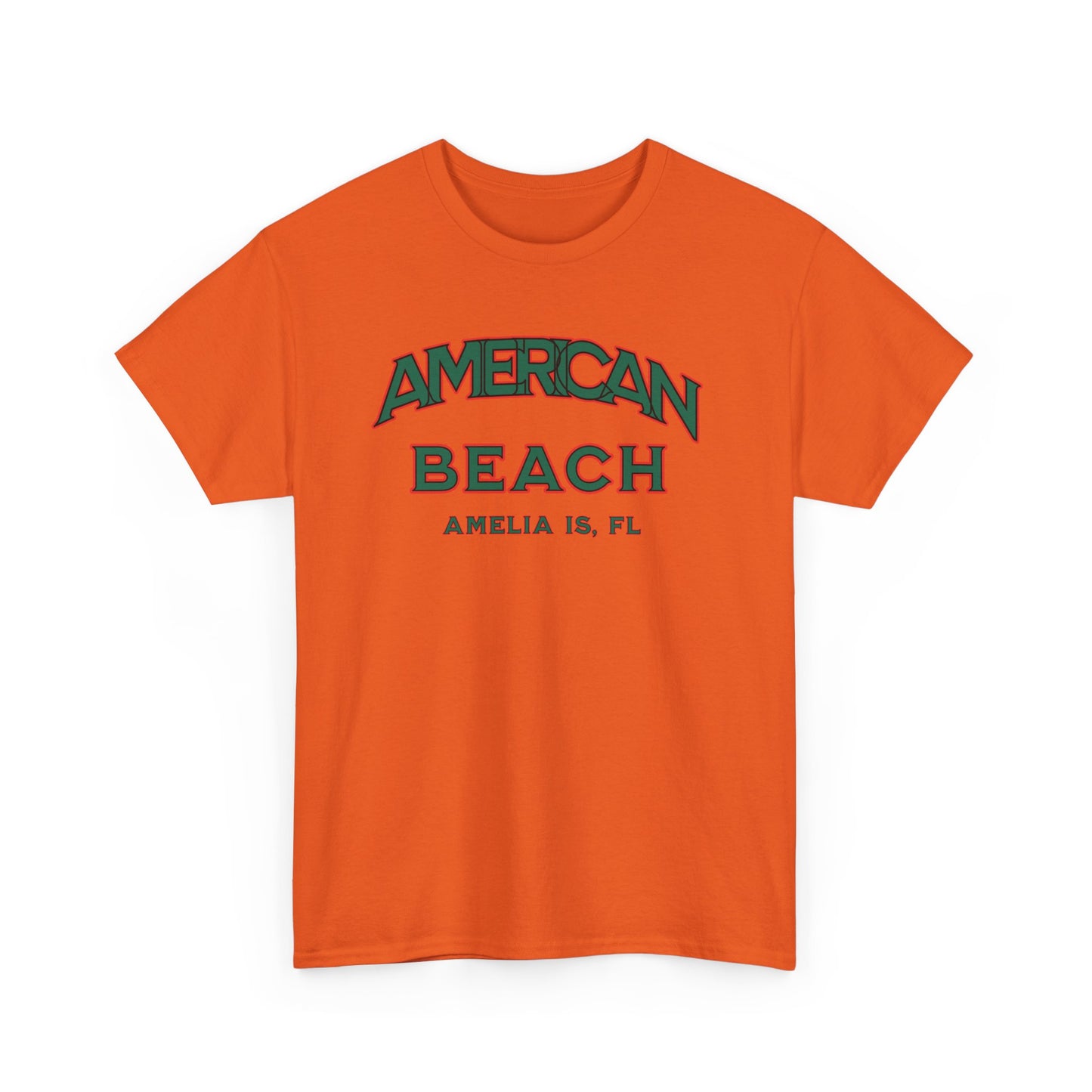 American Beach Unisex Heavy Cotton Tee - Casual Wear, Summer Fashion, Beach Vibes, Vacation Tops, Outdoor Activities