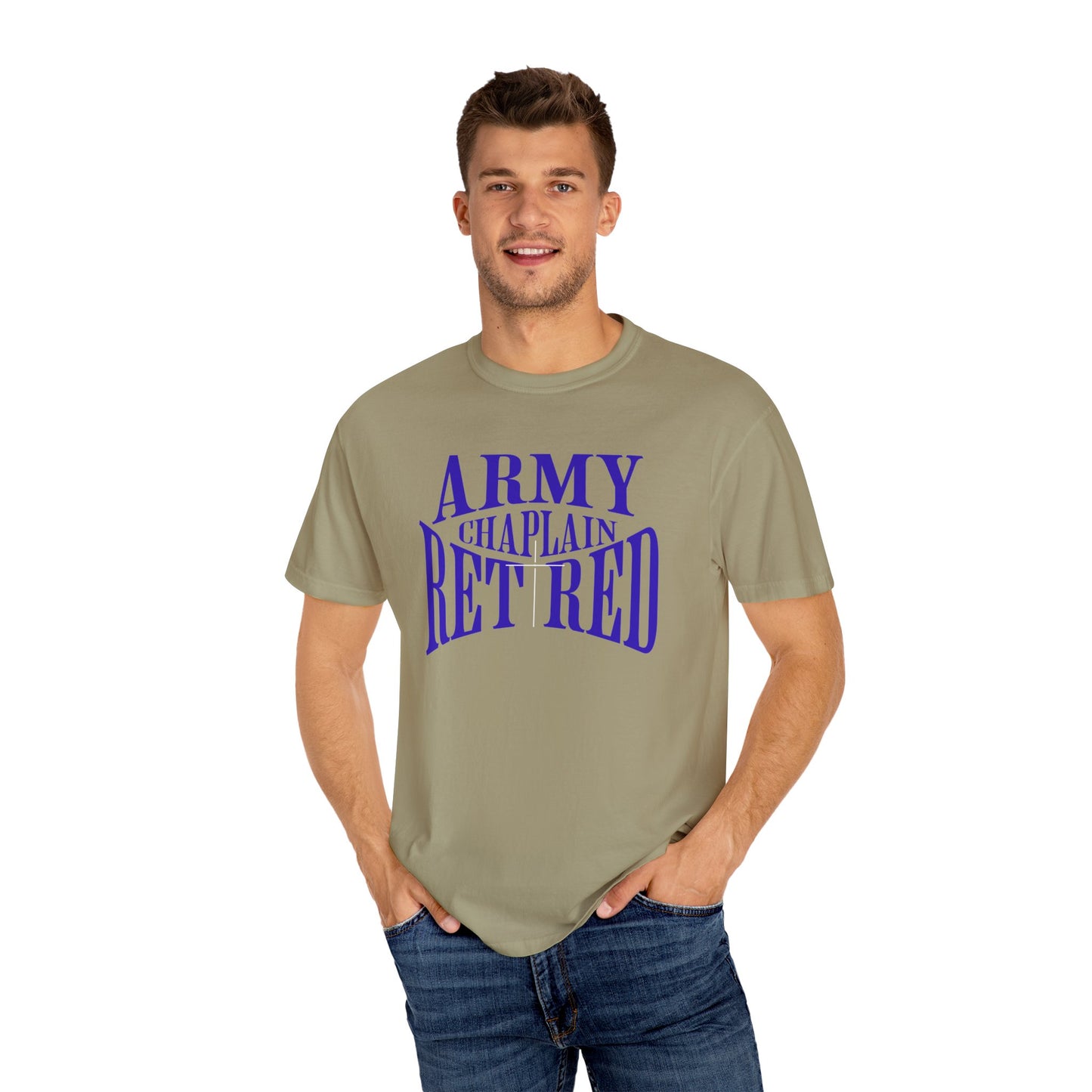 Army Chaplain Retired T-Shirt - Garment-Dyed Unisex Tee, Perfect for Veterans, Retirement Gift, Casual Style, Army Apparel