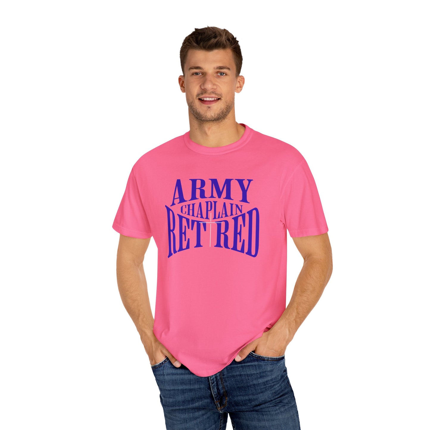 Army Chaplain Retired T-Shirt - Garment-Dyed Unisex Tee, Perfect for Veterans, Retirement Gift, Casual Style, Army Apparel