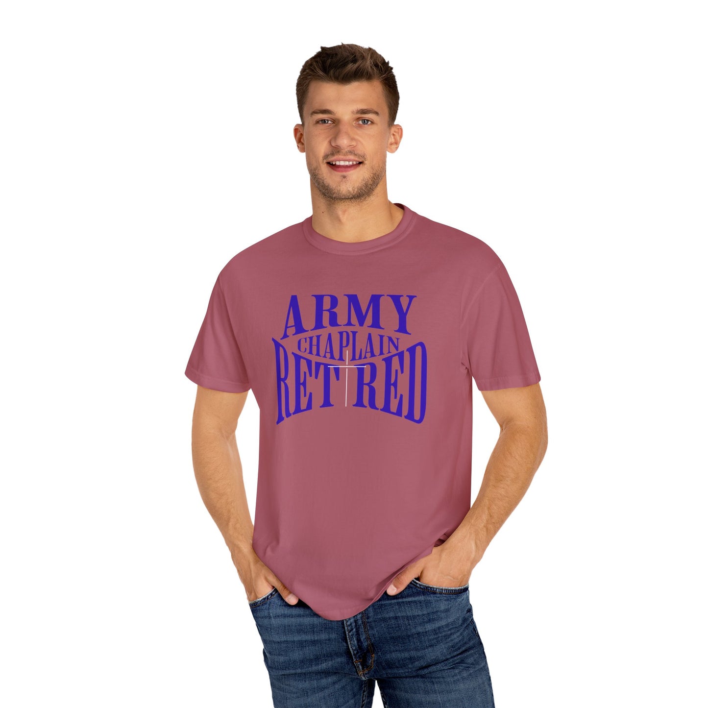 Army Chaplain Retired T-Shirt - Garment-Dyed Unisex Tee, Perfect for Veterans, Retirement Gift, Casual Style, Army Apparel