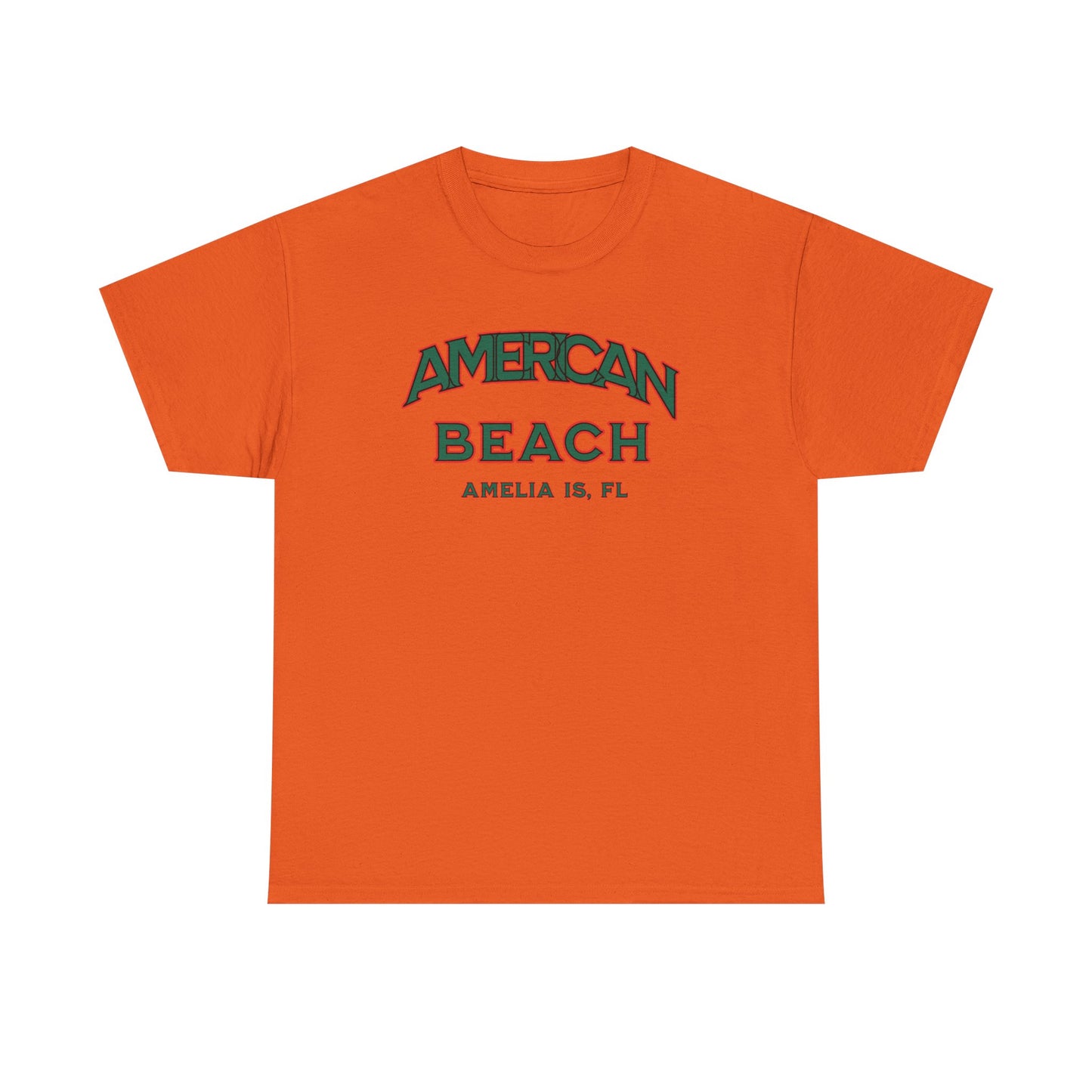 American Beach Unisex Heavy Cotton Tee - Casual Wear, Summer Fashion, Beach Vibes, Vacation Tops, Outdoor Activities