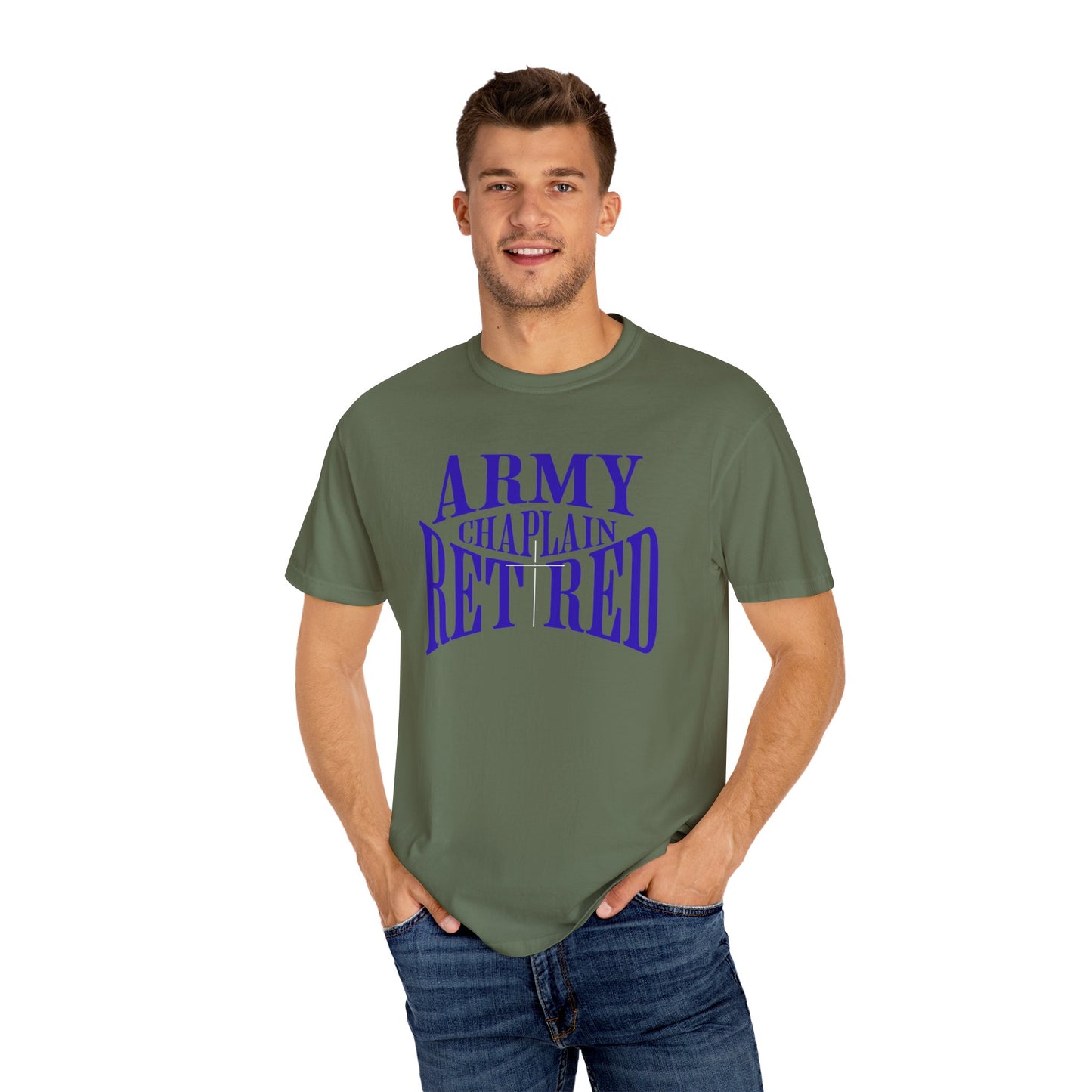 Army Chaplain Retired T-Shirt - Garment-Dyed Unisex Tee, Perfect for Veterans, Retirement Gift, Casual Style, Army Apparel