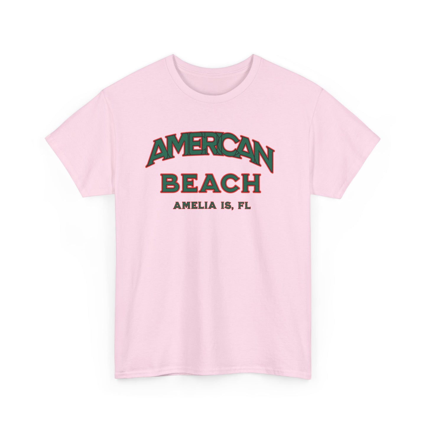 American Beach Unisex Heavy Cotton Tee - Casual Wear, Summer Fashion, Beach Vibes, Vacation Tops, Outdoor Activities