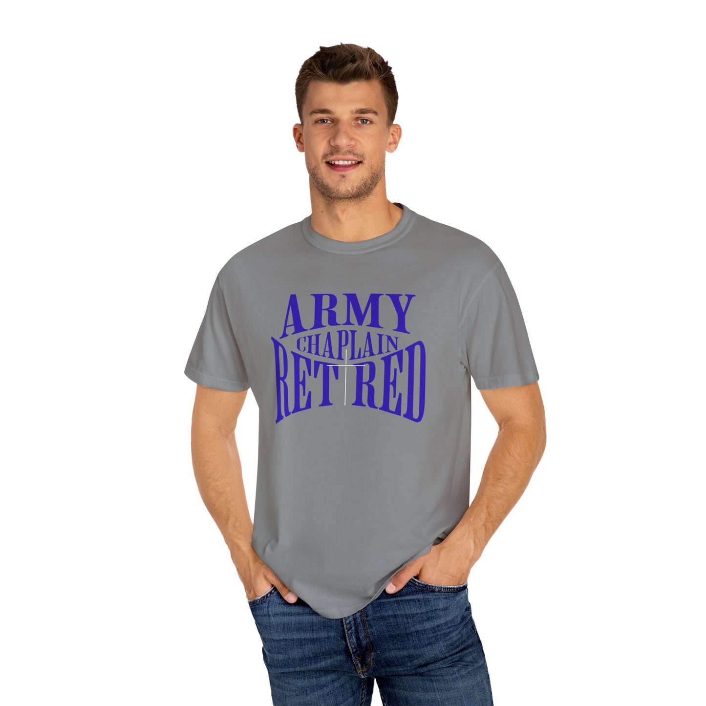 Army Chaplain Retired T-Shirt - Garment-Dyed Unisex Tee, Perfect for Veterans, Retirement Gift, Casual Style, Army Apparel