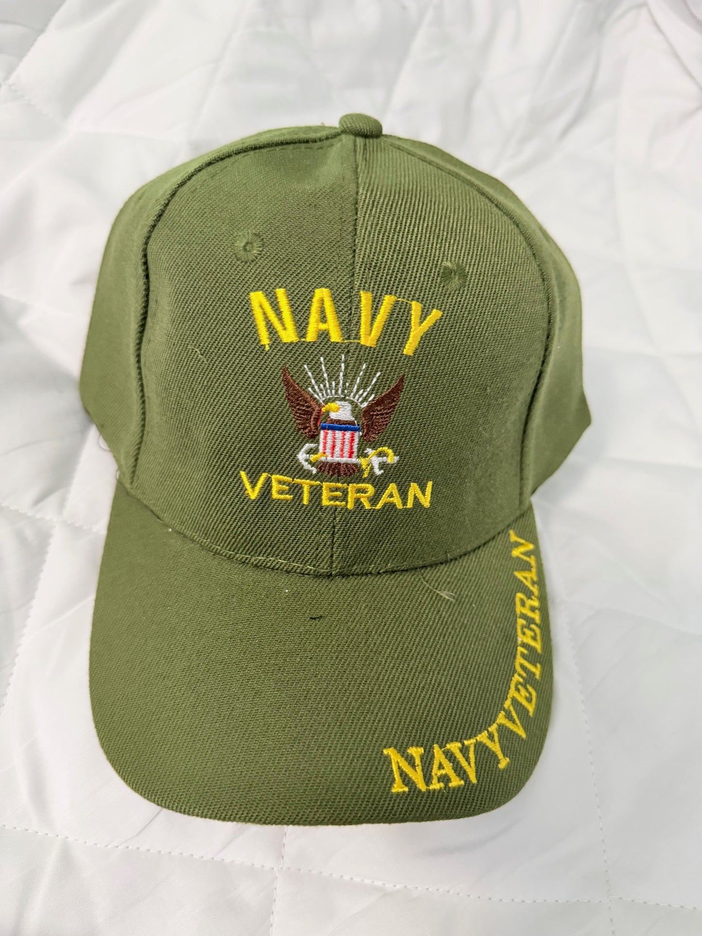 Navy Veteran Cap Green