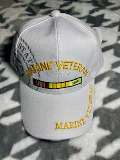 Marine Veteran White Cap