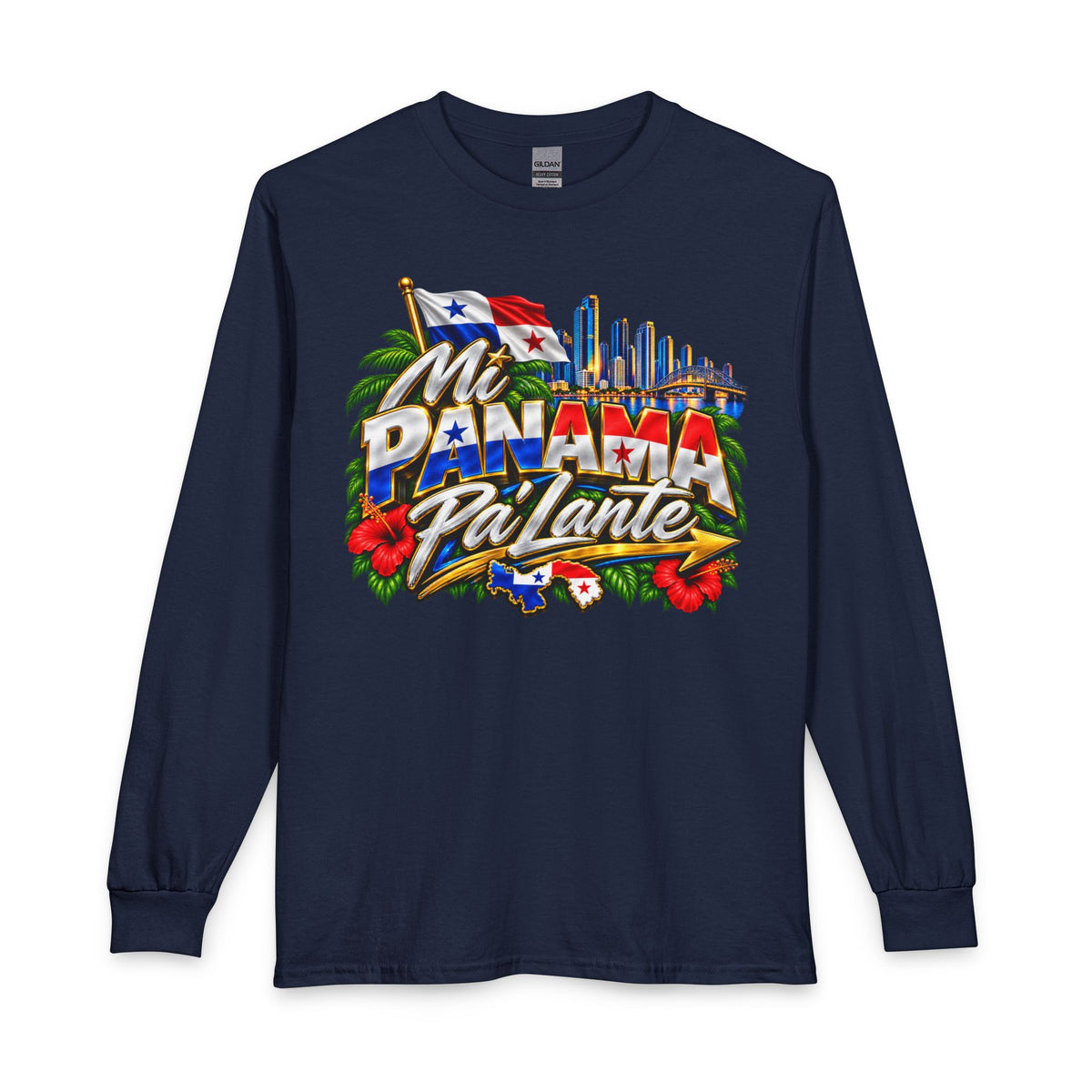 Mi Panama Pa'lante Long Sleeve Shirt — Panama City Skyline & Flag Tee