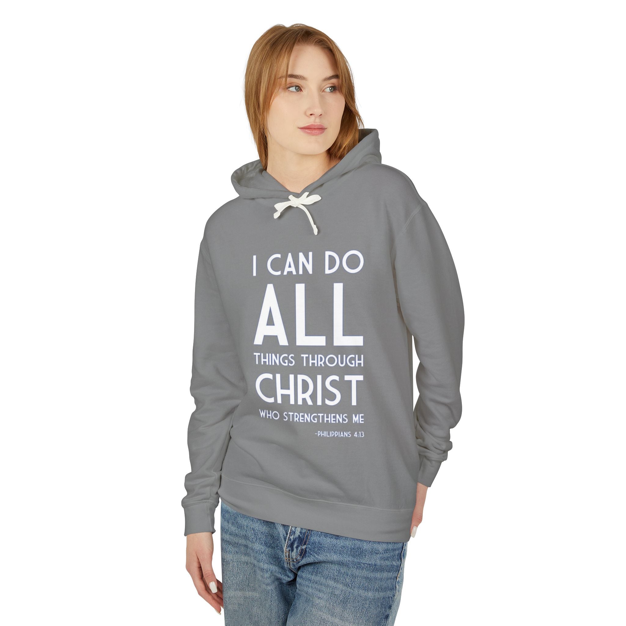 Phil 4:13 Unisex Lightweight Hooded Sweatshirt