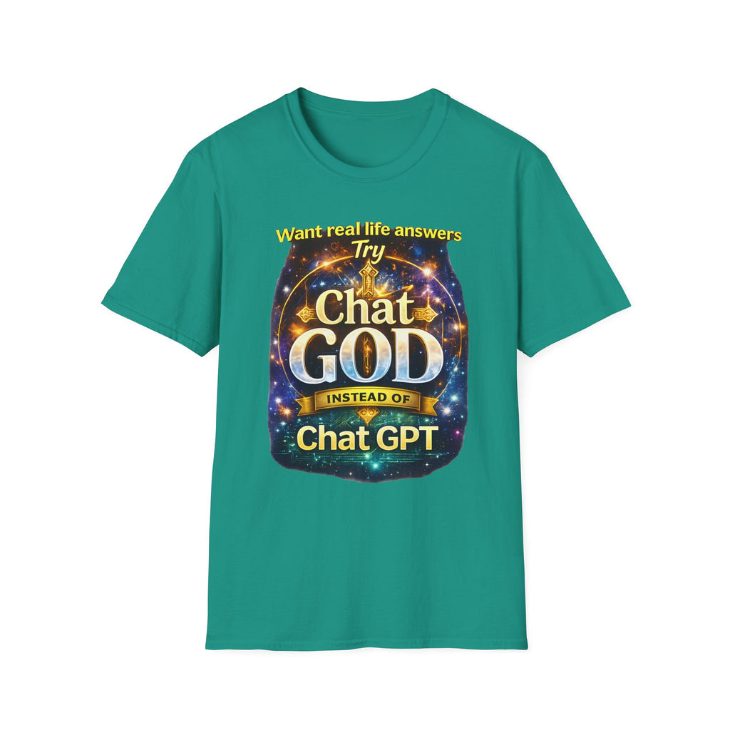 Chat GOD T-Shirt — "Try Chat GOD Instead of Chat GPT" Spiritual Humor Tee