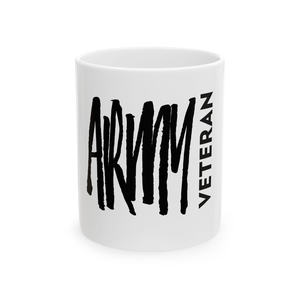 Army Veteran Ceramic Mug — Bold Brush Script Military Coffee Cup (11oz/15oz)