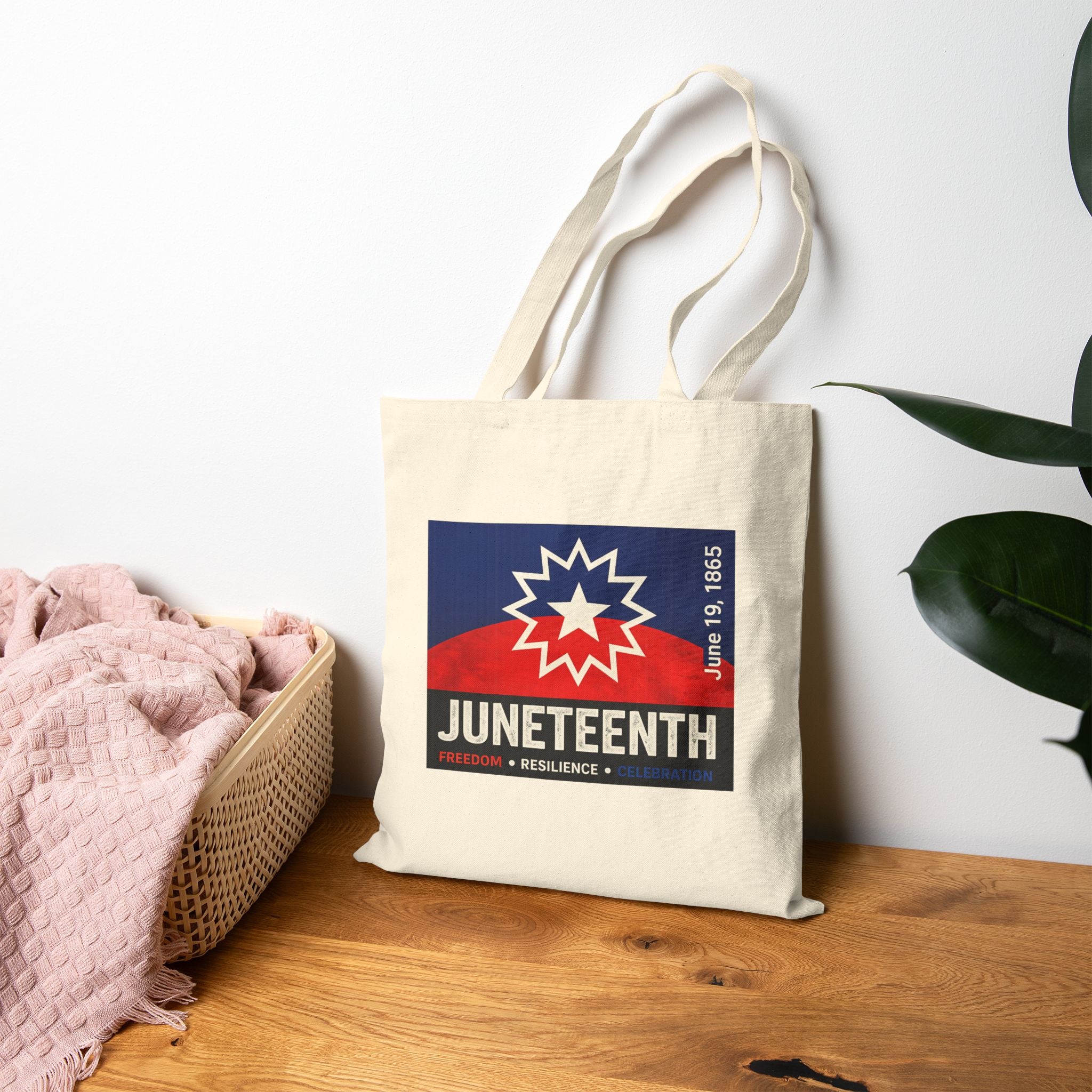 Juneteenth Tote Bag — Celebrate Freedom Cotton Canvas Tote