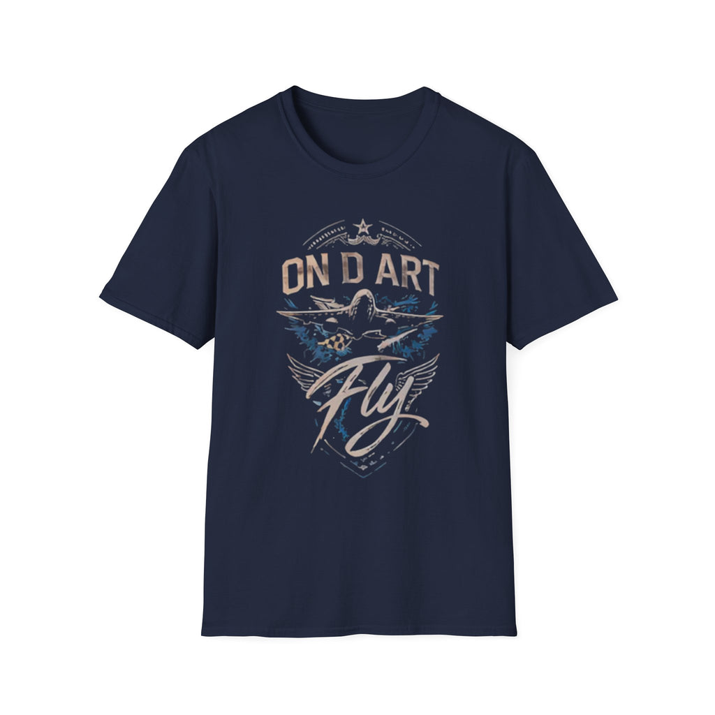 Fly Vintage Airplane T-Shirt — "On Da Art Fly" Pilot Graphic Tee