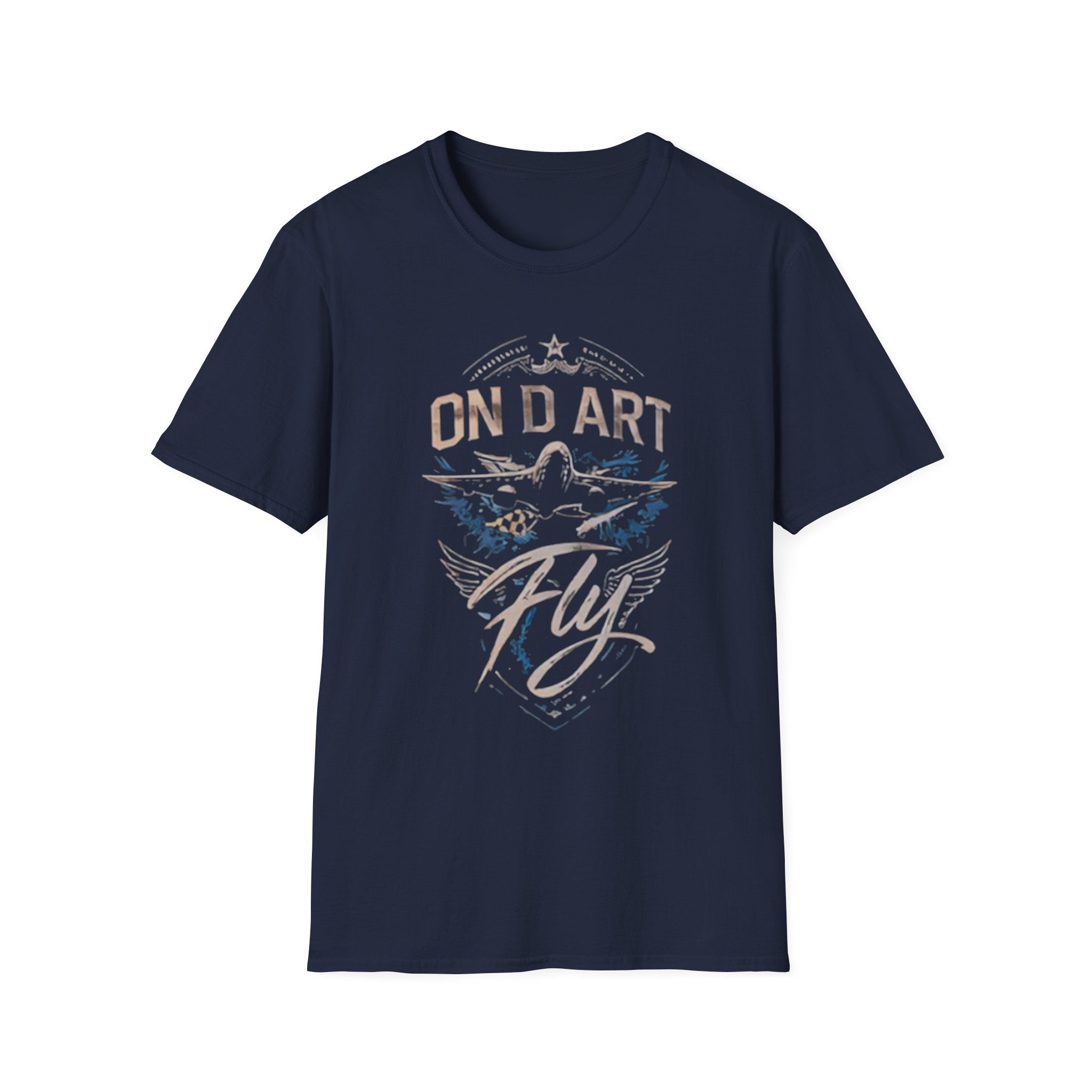Fly Vintage Airplane T-Shirt — "On Da Art Fly" Pilot Graphic Tee
