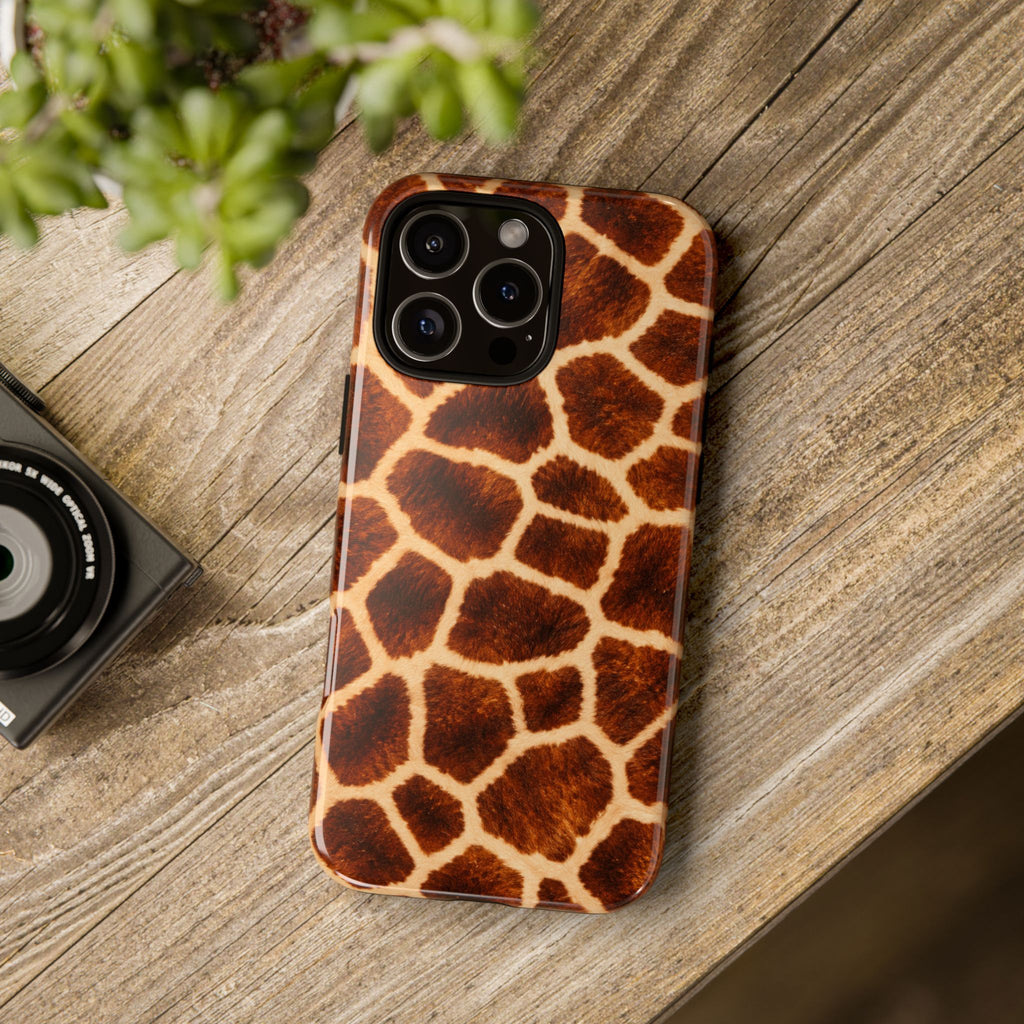 Giraffe Print Tough Phone Case — Protective Safari Animal Pattern