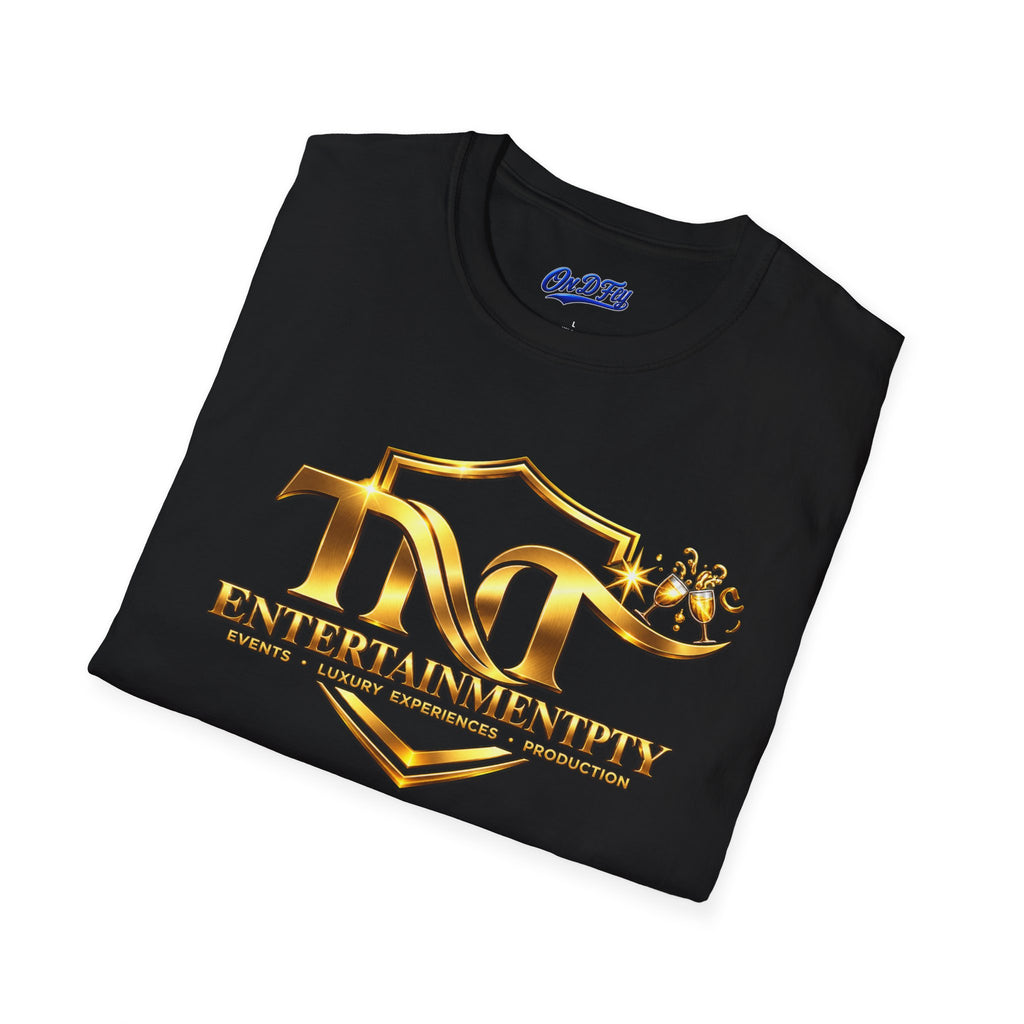 TNT Entertainment City Gold Logo T-Shirt — Luxury Crest Graphic Tee