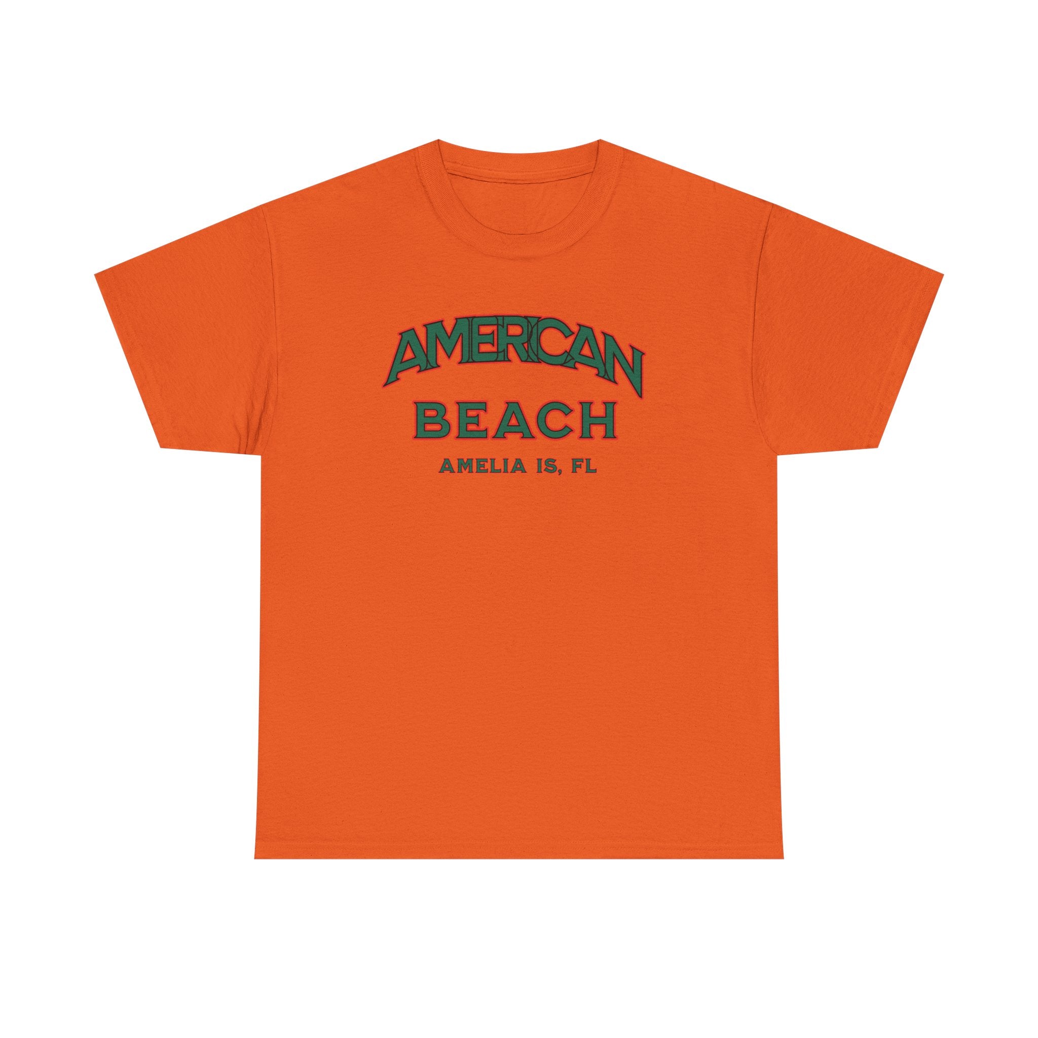 American Beach Unisex Heavy Cotton Tee - Casual Wear, Summer Fashion, Beach Vibes, Vacation Tops, Outdoor Activities