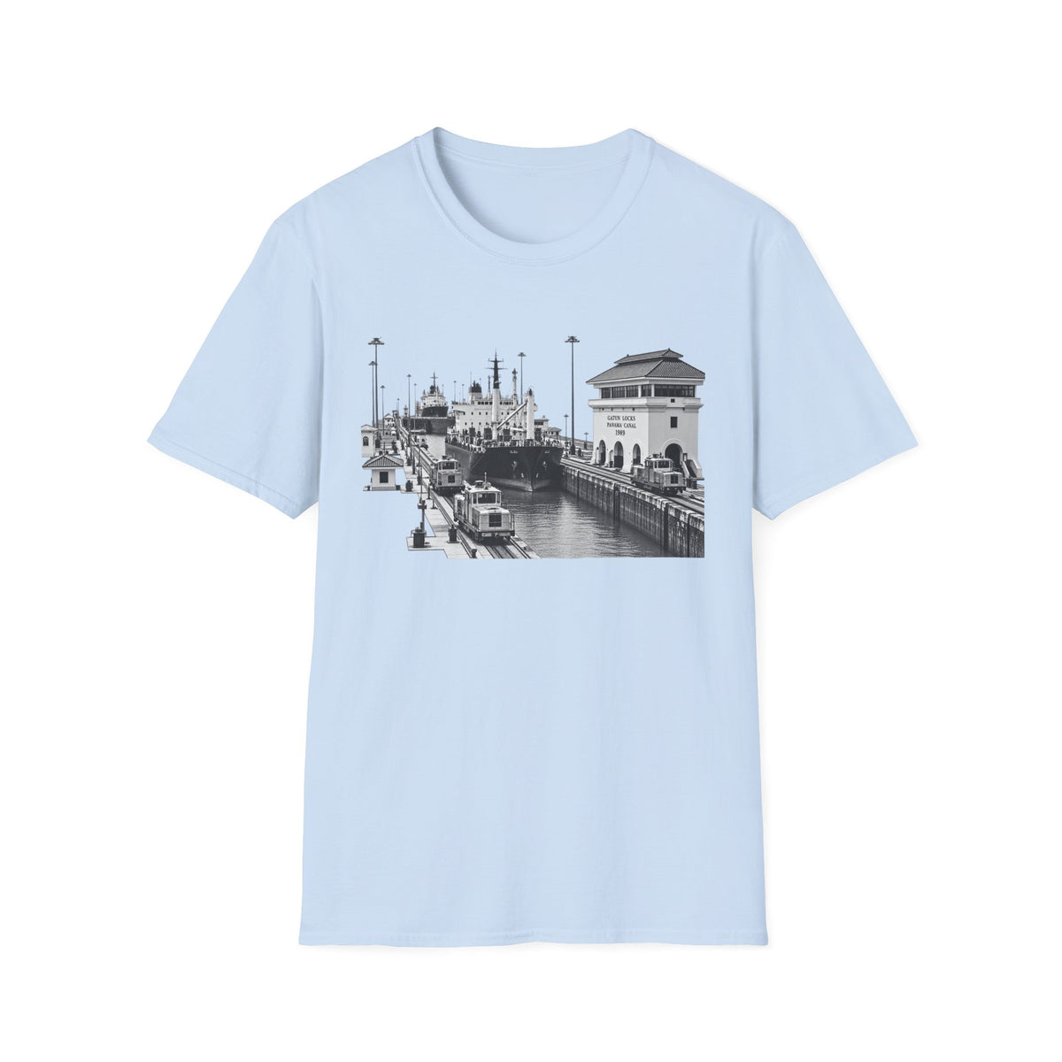 Gatun Locks Panama Canal Black & White Photo T-Shirt