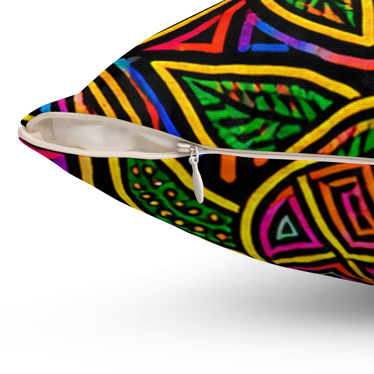Boho Neon Tribal Floral Pillow