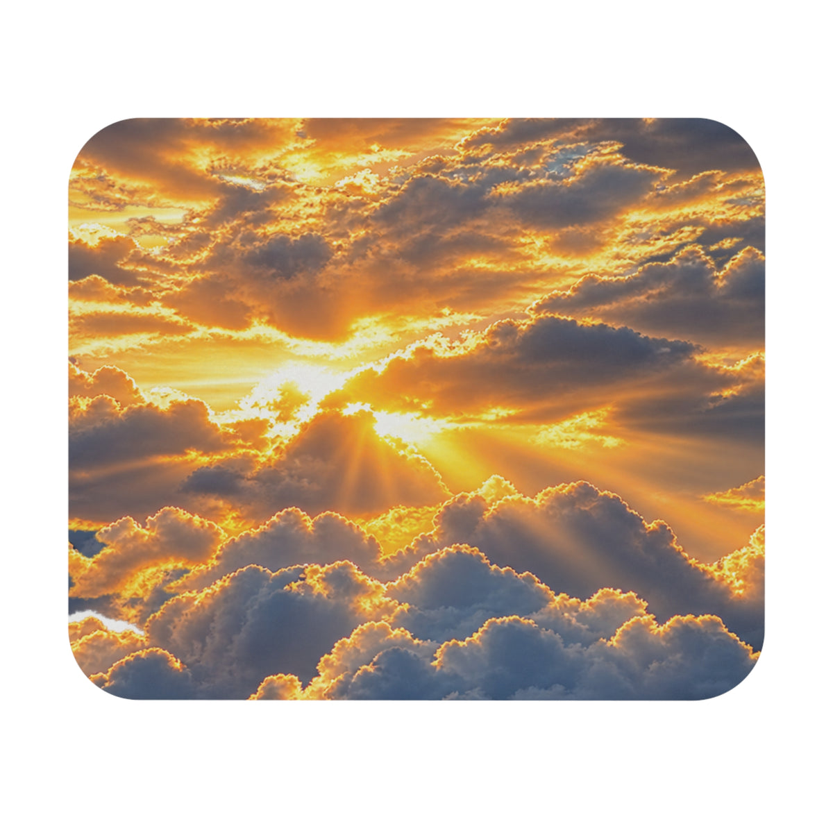 Golden Sunrise Cloud Mouse Pad — Scenic Desk Mousepad