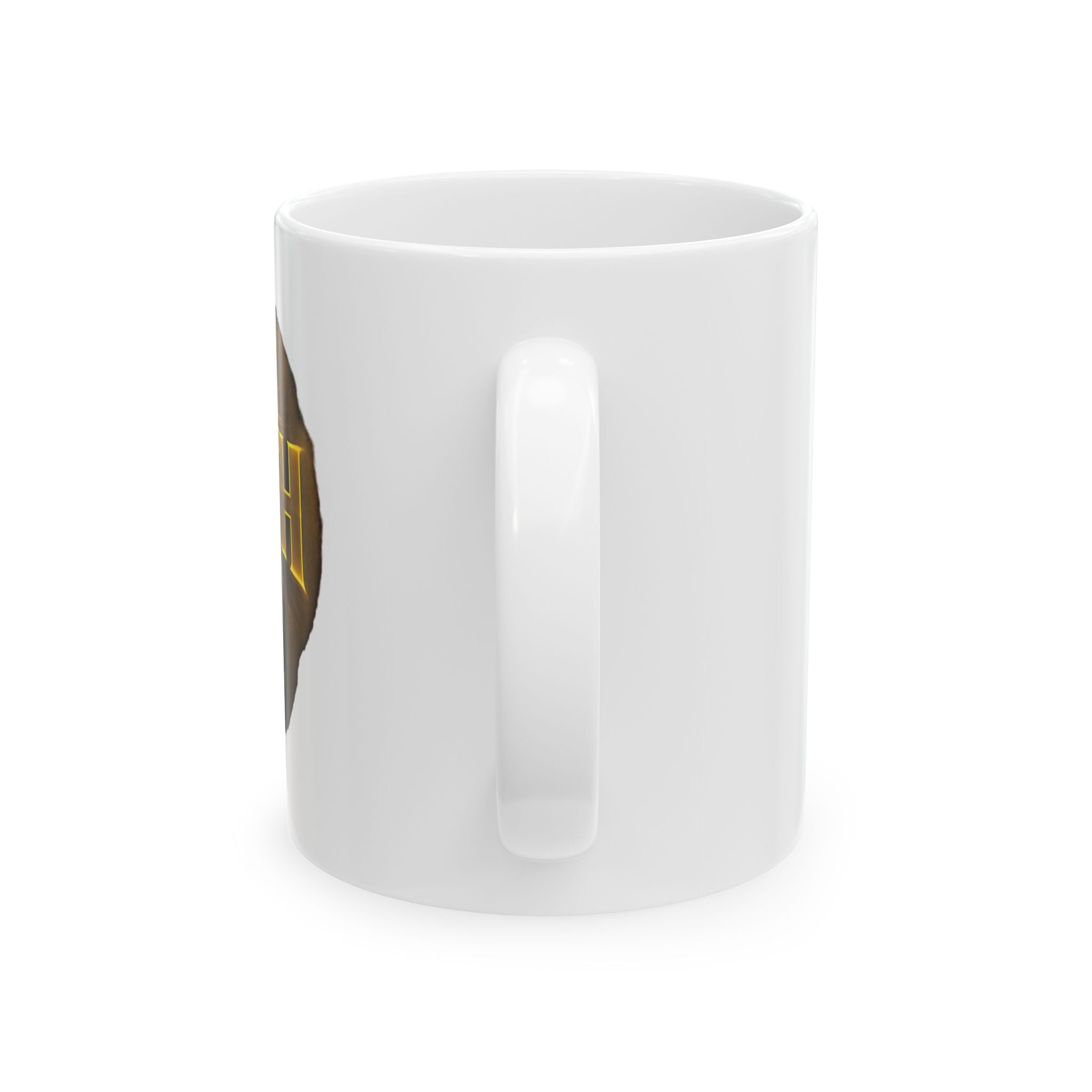 FAITH Ceramic Mug — Bold Gold 'FIERCE' Lettering Coffee Cup (11oz, 15oz)