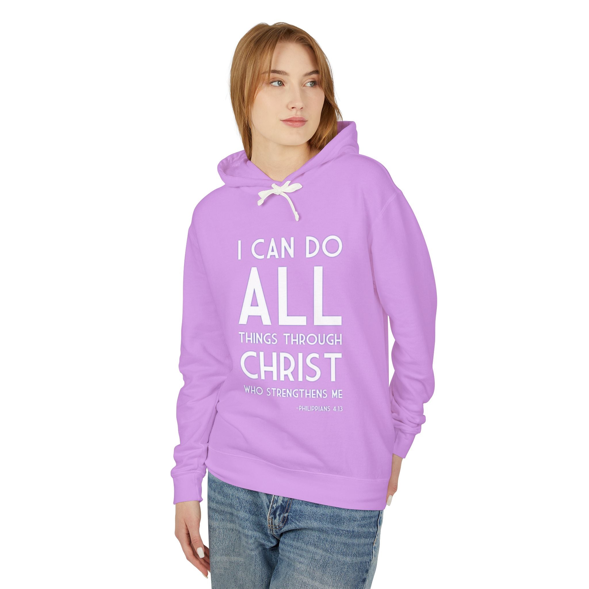 Phil 4:13 Unisex Lightweight Hooded Sweatshirt