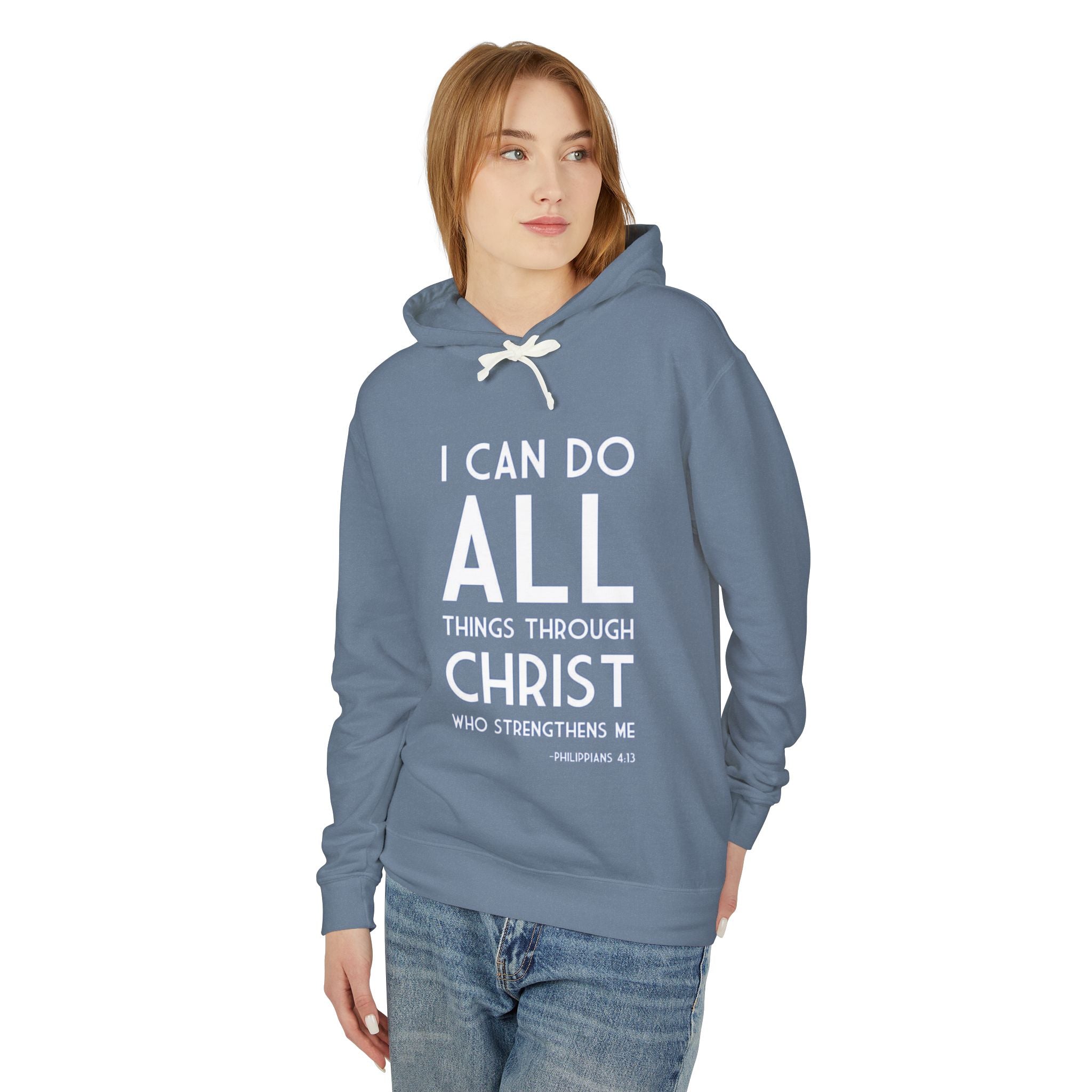 Phil 4:13 Unisex Lightweight Hooded Sweatshirt