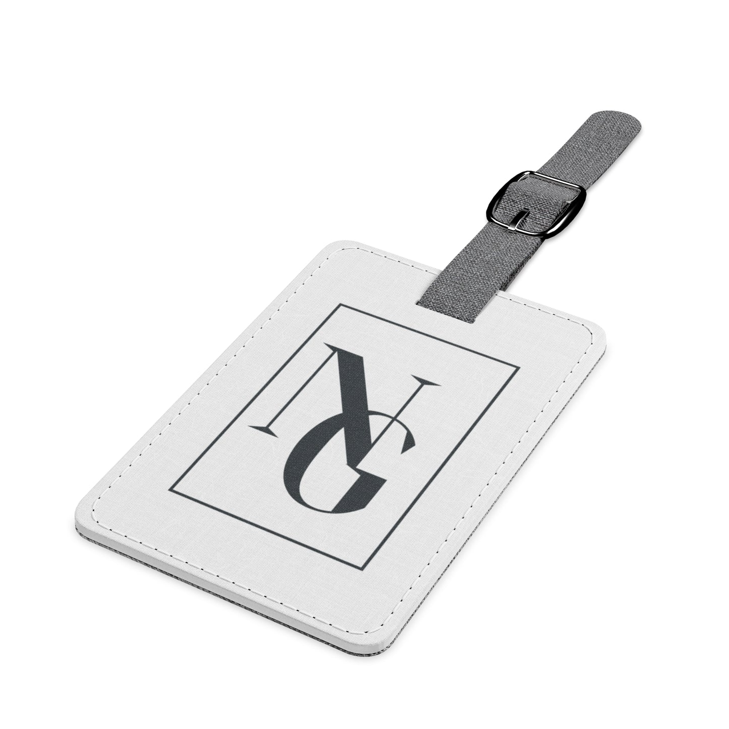 Personalized Saffiano Polyester Luggage Tag - Stylish Travel Accessory with Custom Initials