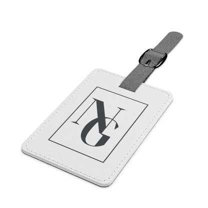 Personalized Saffiano Polyester Luggage Tag - Stylish Travel Accessory with Custom Initials