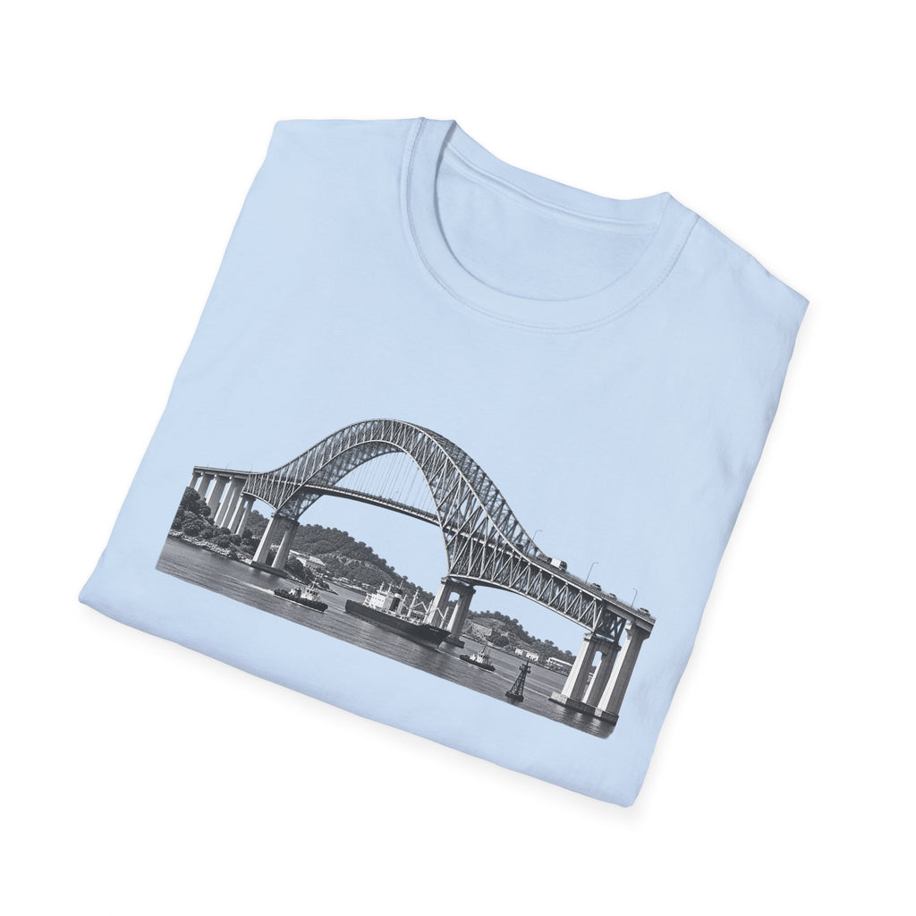 Bridge of The Americas  T-Shirt — Vintage Black & White Cityscape Tee