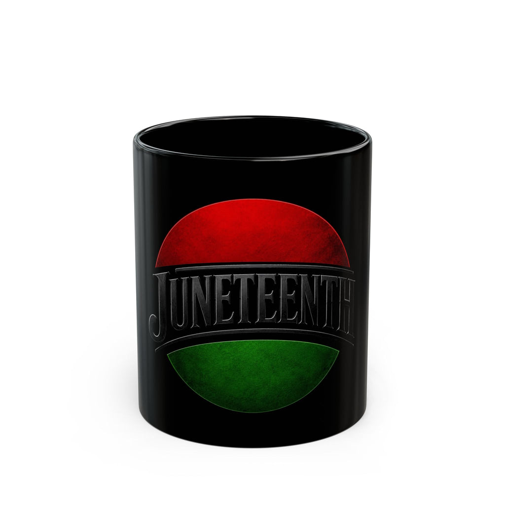 Juneteenth Black Mug — Red & Green Celebration Coffee Cup (11oz/15oz)