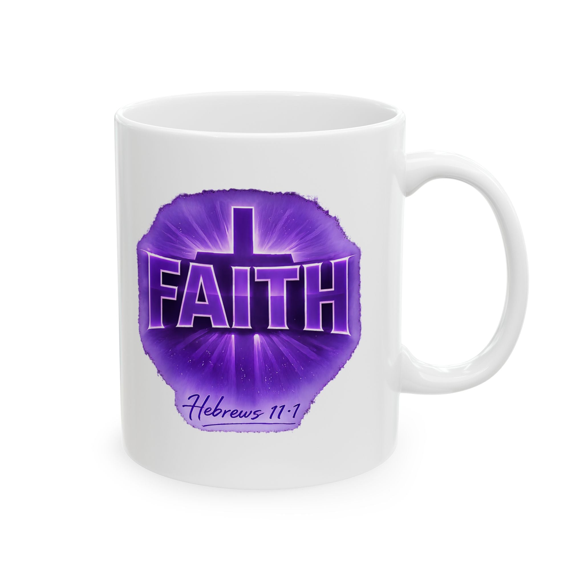 Faith Motivational Purple Watercolor Ceramic Mug – 'Fearless' Inspirational Coffee Cup (11oz, 15oz)