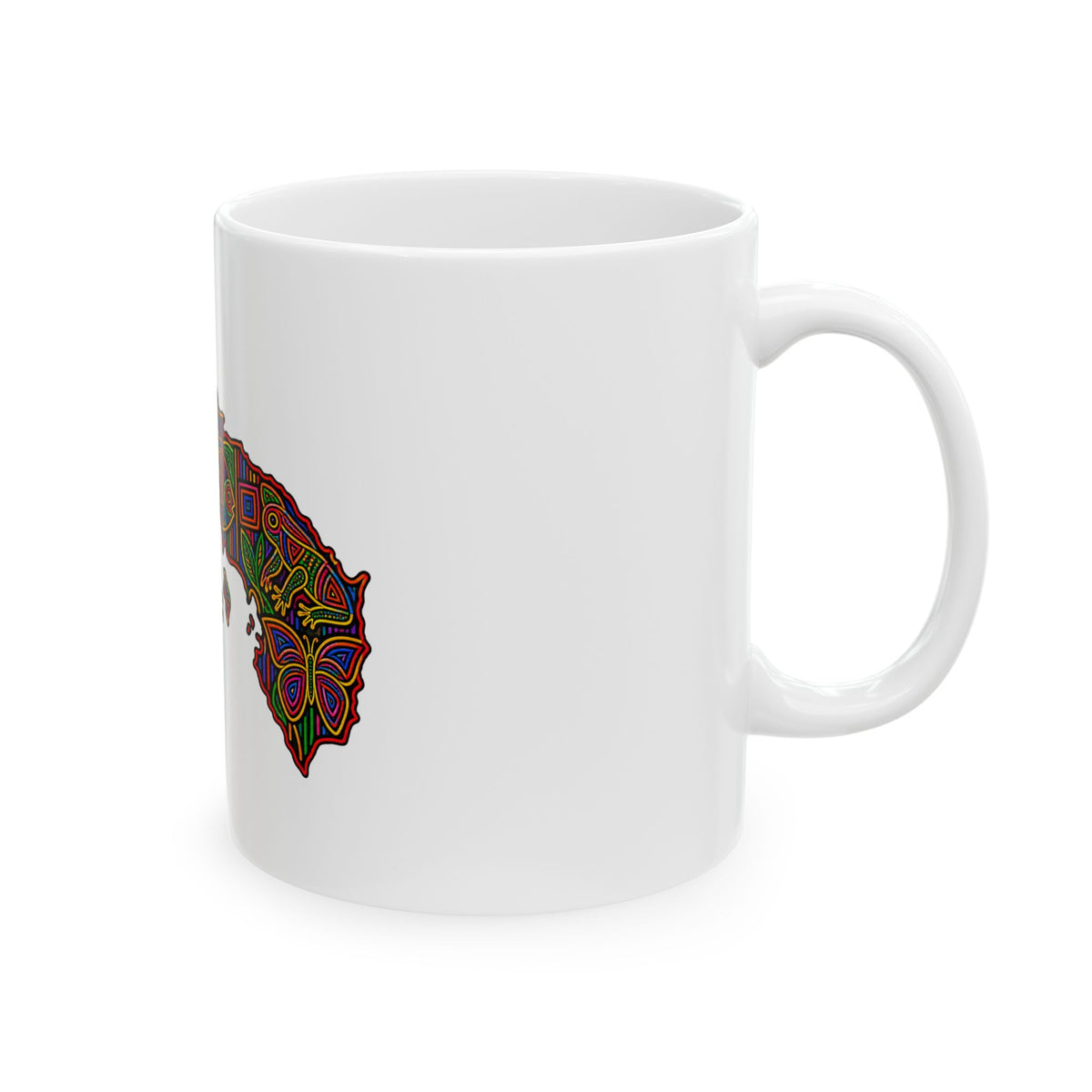 Panama S Map Mug — Colorful Floral Geometric Ceramic Coffee Cup (11oz & 15oz)
