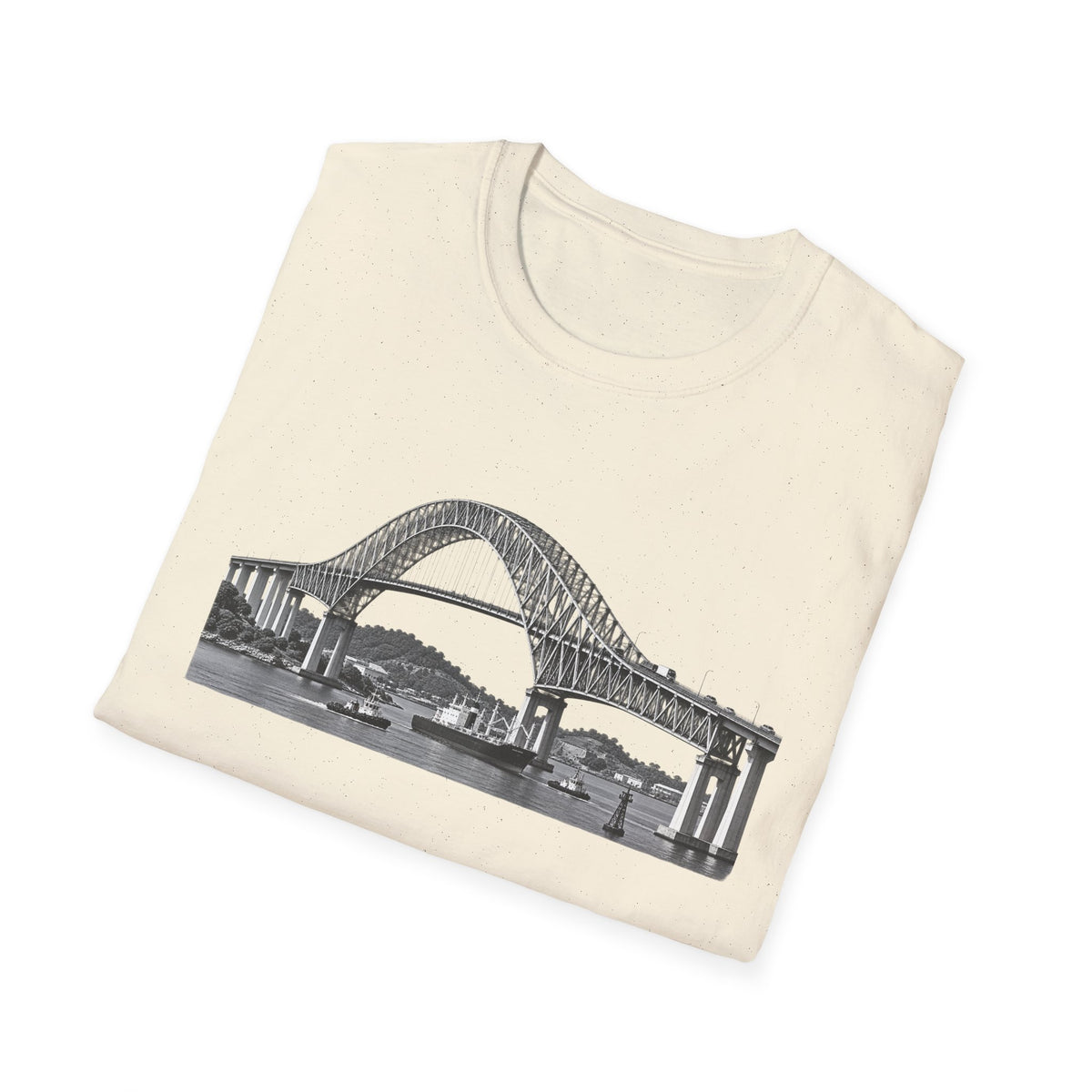 Bridge of The Americas  T-Shirt — Vintage Black & White Cityscape Tee