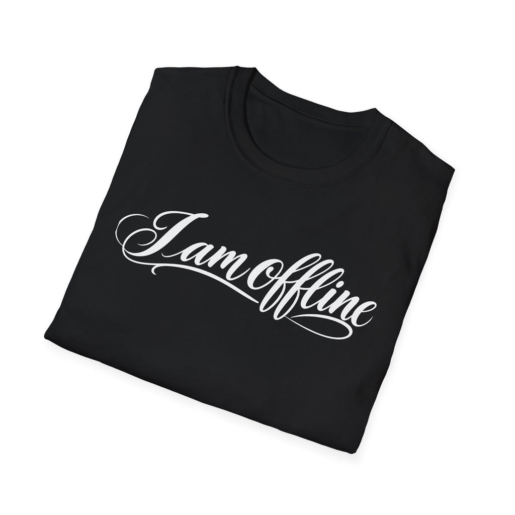 I Am Offline T-Shirt — Relaxed Script Graphic Tee for Digital Detox