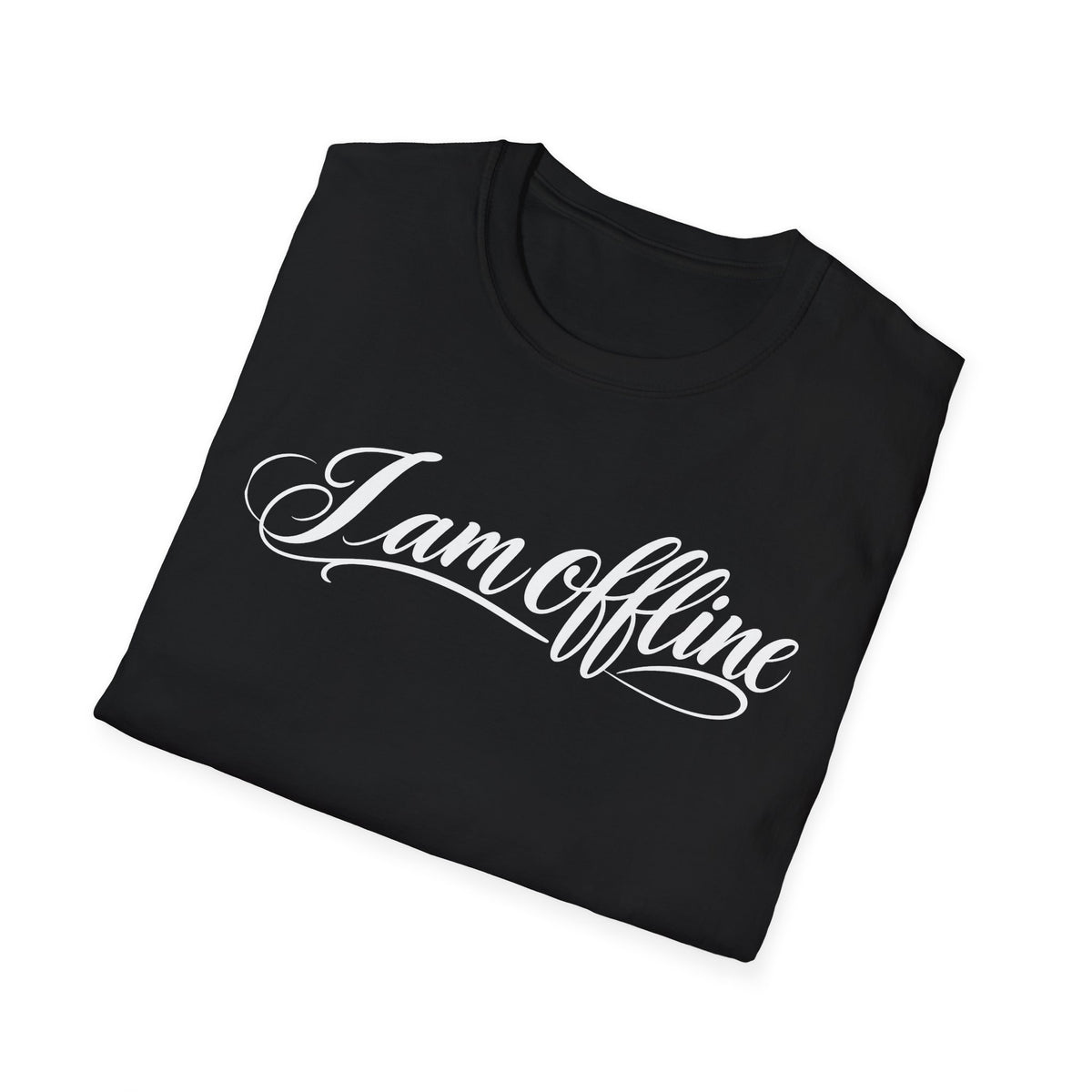 I Am Offline T-Shirt — Relaxed Script Graphic Tee for Digital Detox