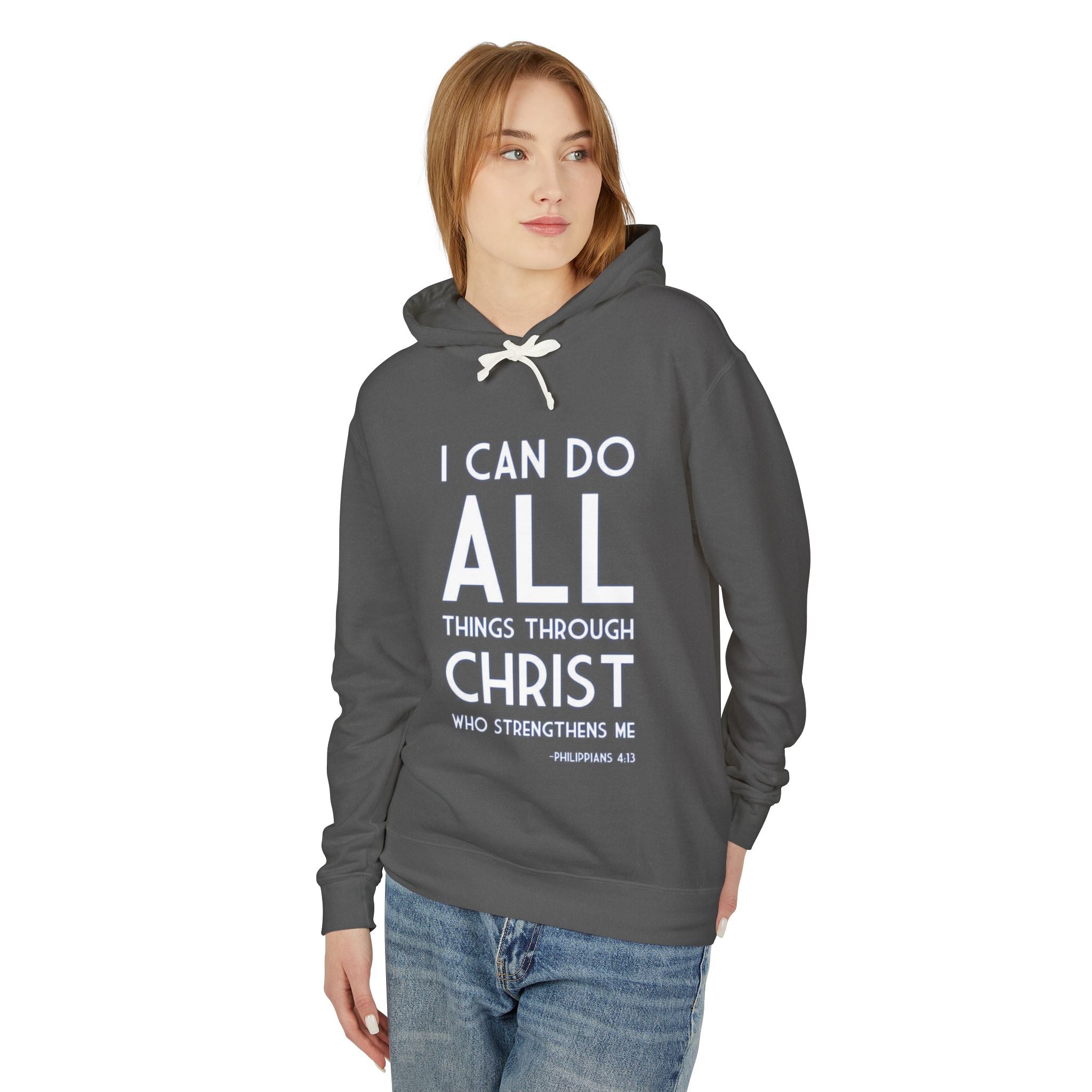Phil 4:13 Unisex Lightweight Hooded Sweatshirt
