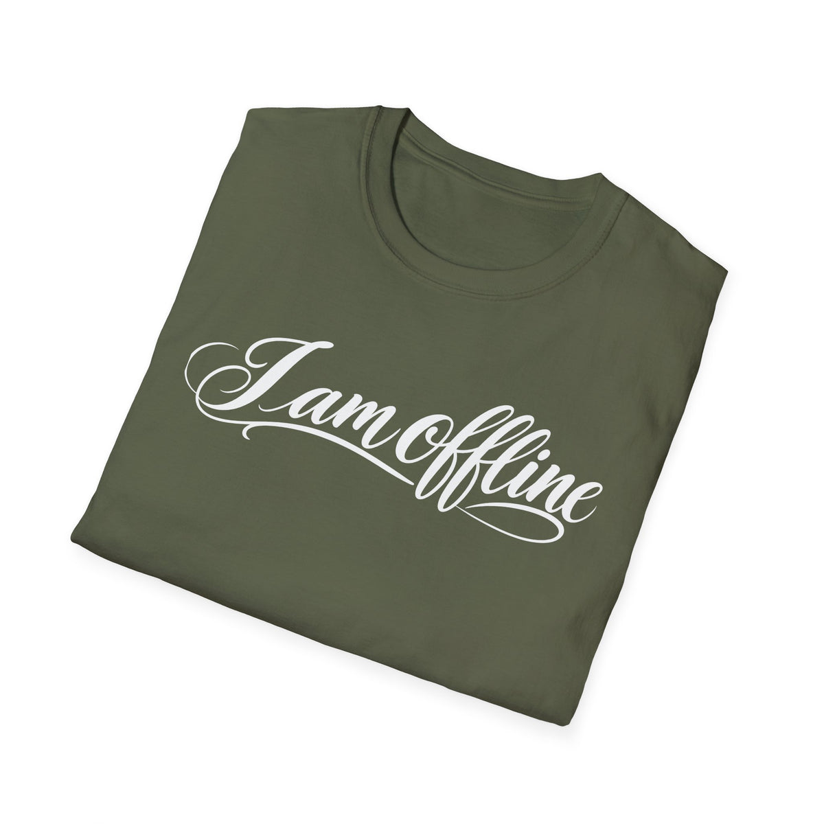 I Am Offline T-Shirt — Relaxed Script Graphic Tee for Digital Detox