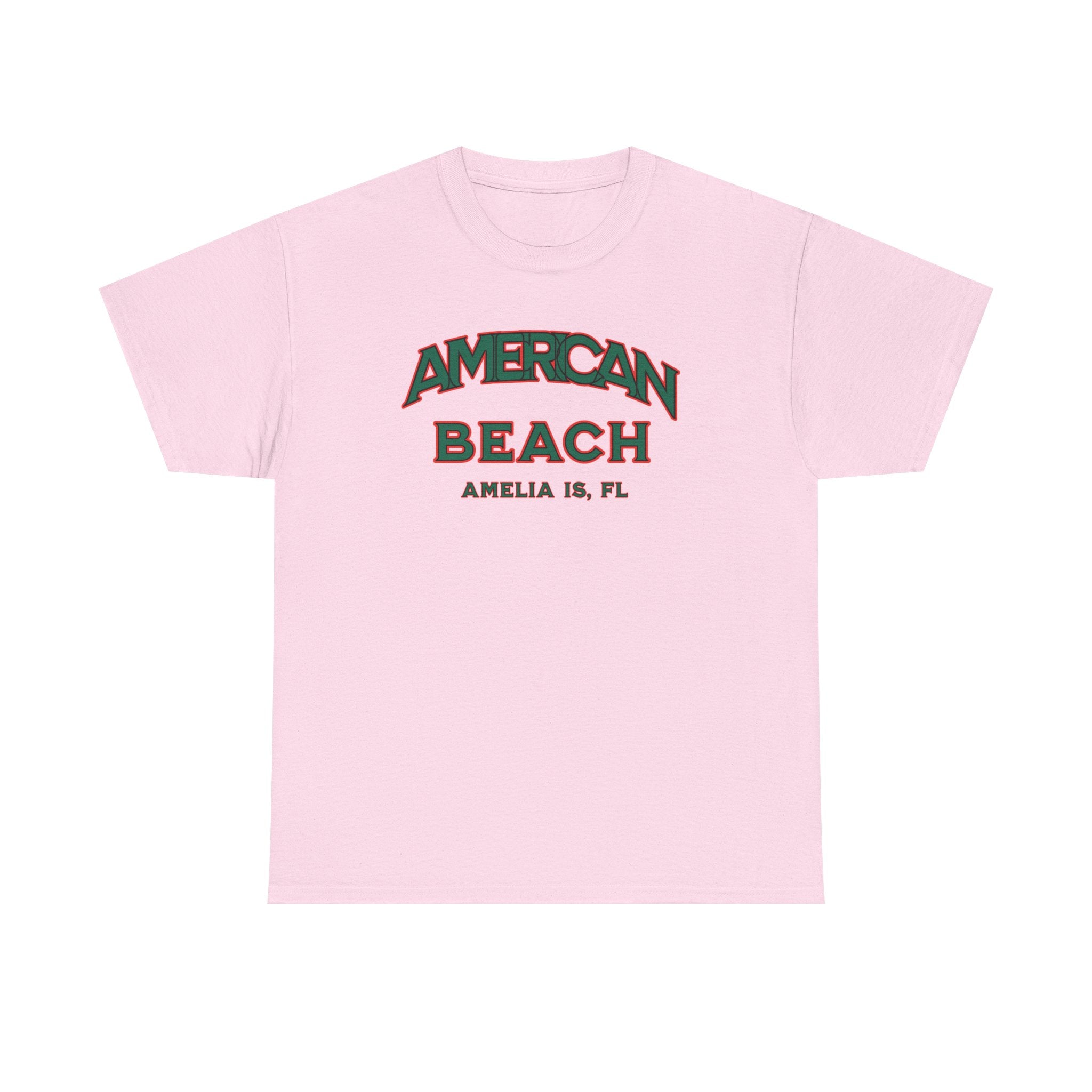 American Beach Unisex Heavy Cotton Tee - Casual Wear, Summer Fashion, Beach Vibes, Vacation Tops, Outdoor Activities