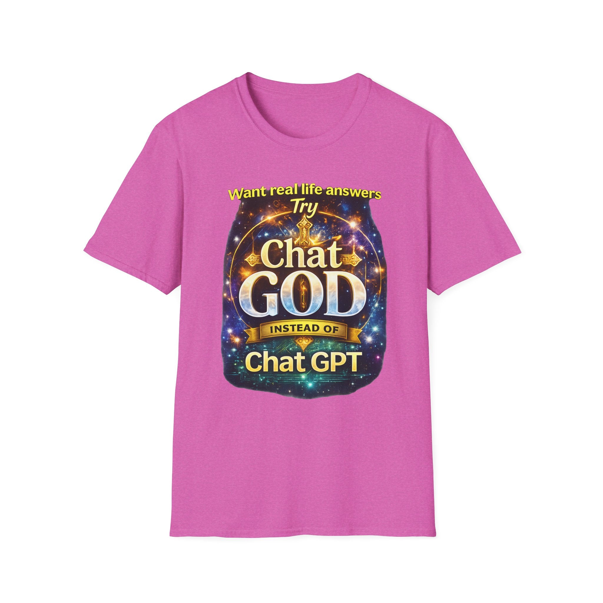 Chat GOD T-Shirt — "Try Chat GOD Instead of Chat GPT" Spiritual Humor Tee