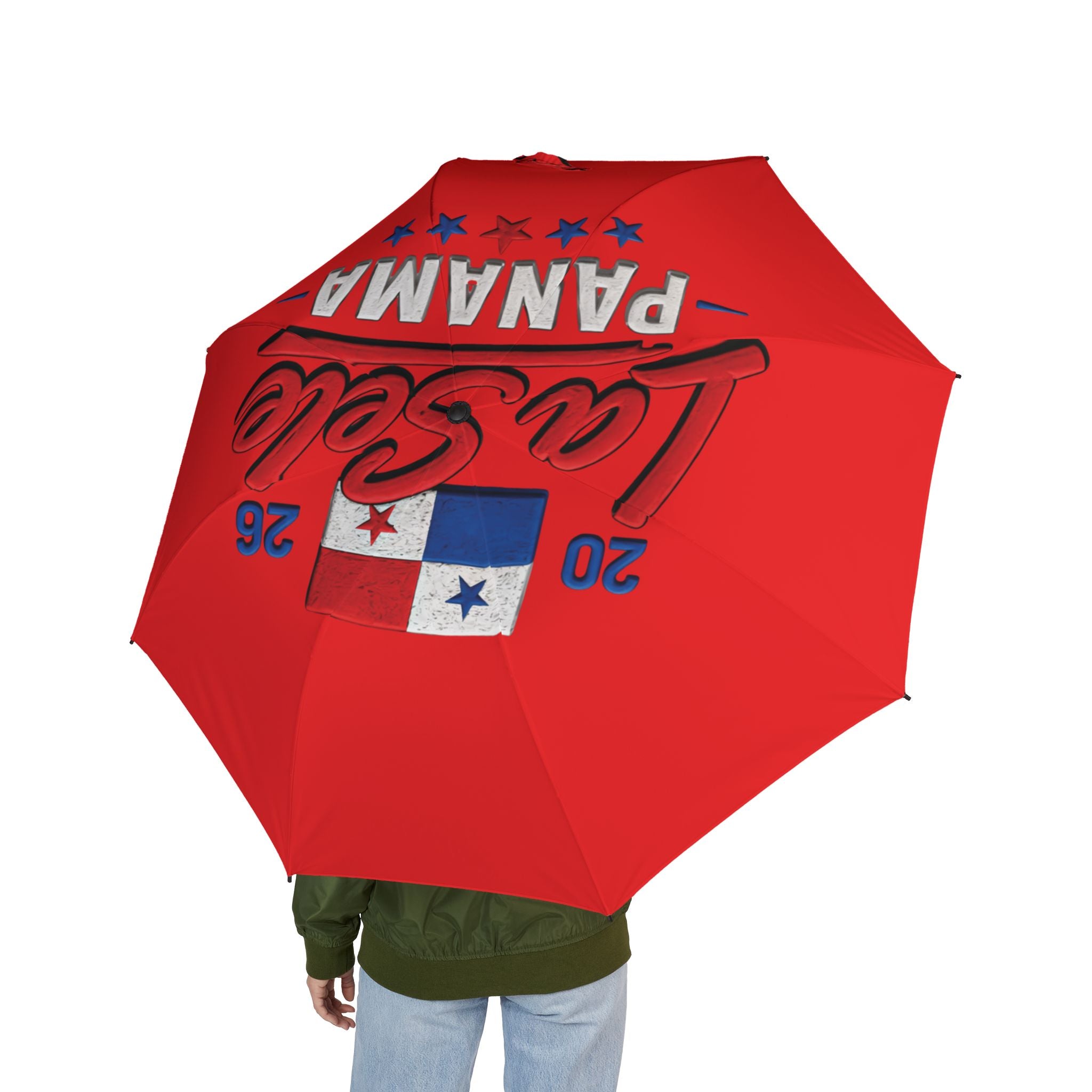 Panama Flag Foldable Umbrella – Travel-Friendly Semi-Automatic Rain Canopy