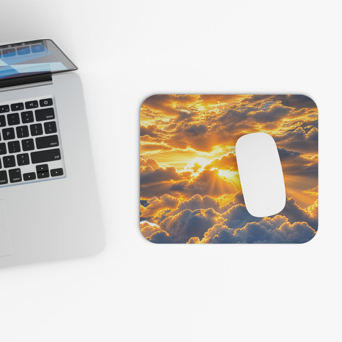 Golden Sunrise Cloud Mouse Pad — Scenic Desk Mousepad
