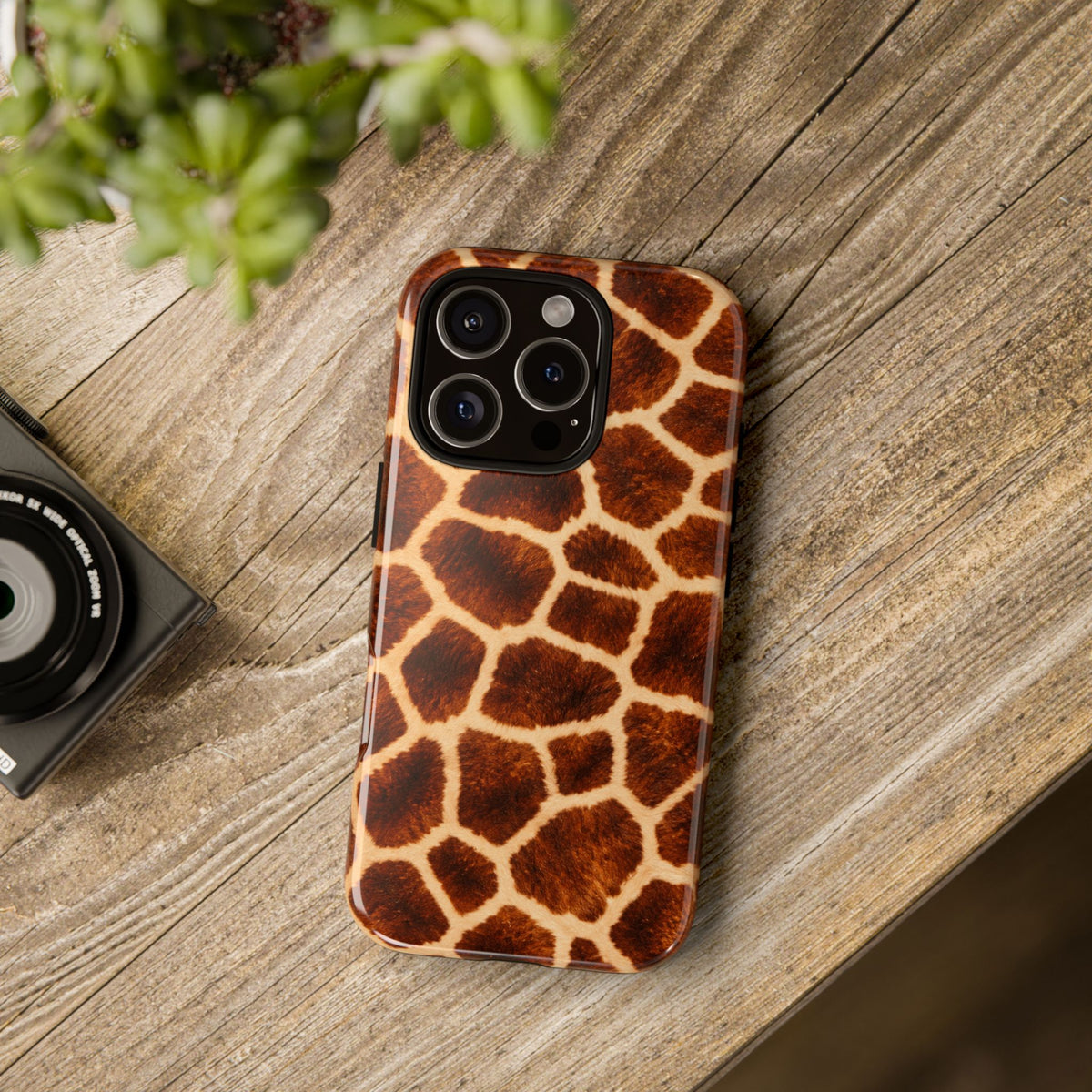 Giraffe Print Tough Phone Case — Protective Safari Animal Pattern