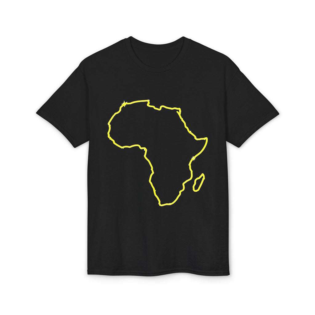Africa Outline T-Shirt — Yellow Contour Map Tee