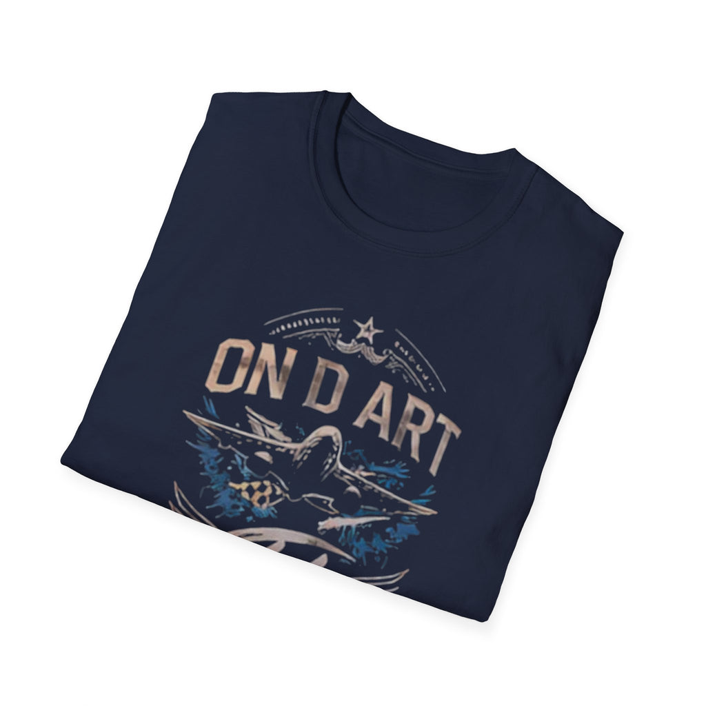 Fly Vintage Airplane T-Shirt — "On Da Art Fly" Pilot Graphic Tee