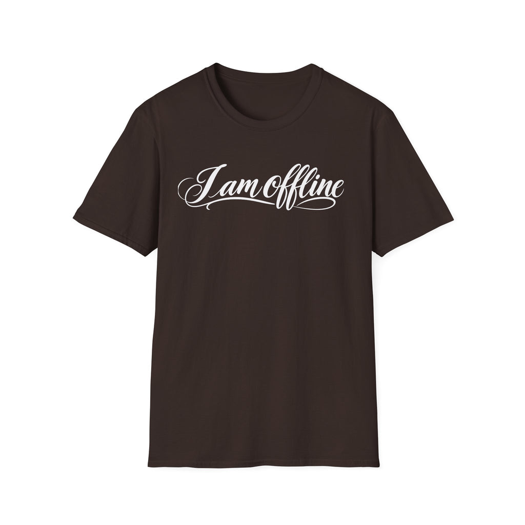 I Am Offline T-Shirt — Relaxed Script Graphic Tee for Digital Detox