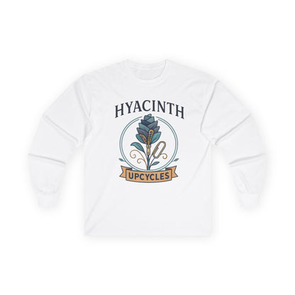 Hyacinth Upcycles Long Sleeve Tee — Floral Upcycling Logo Shirt