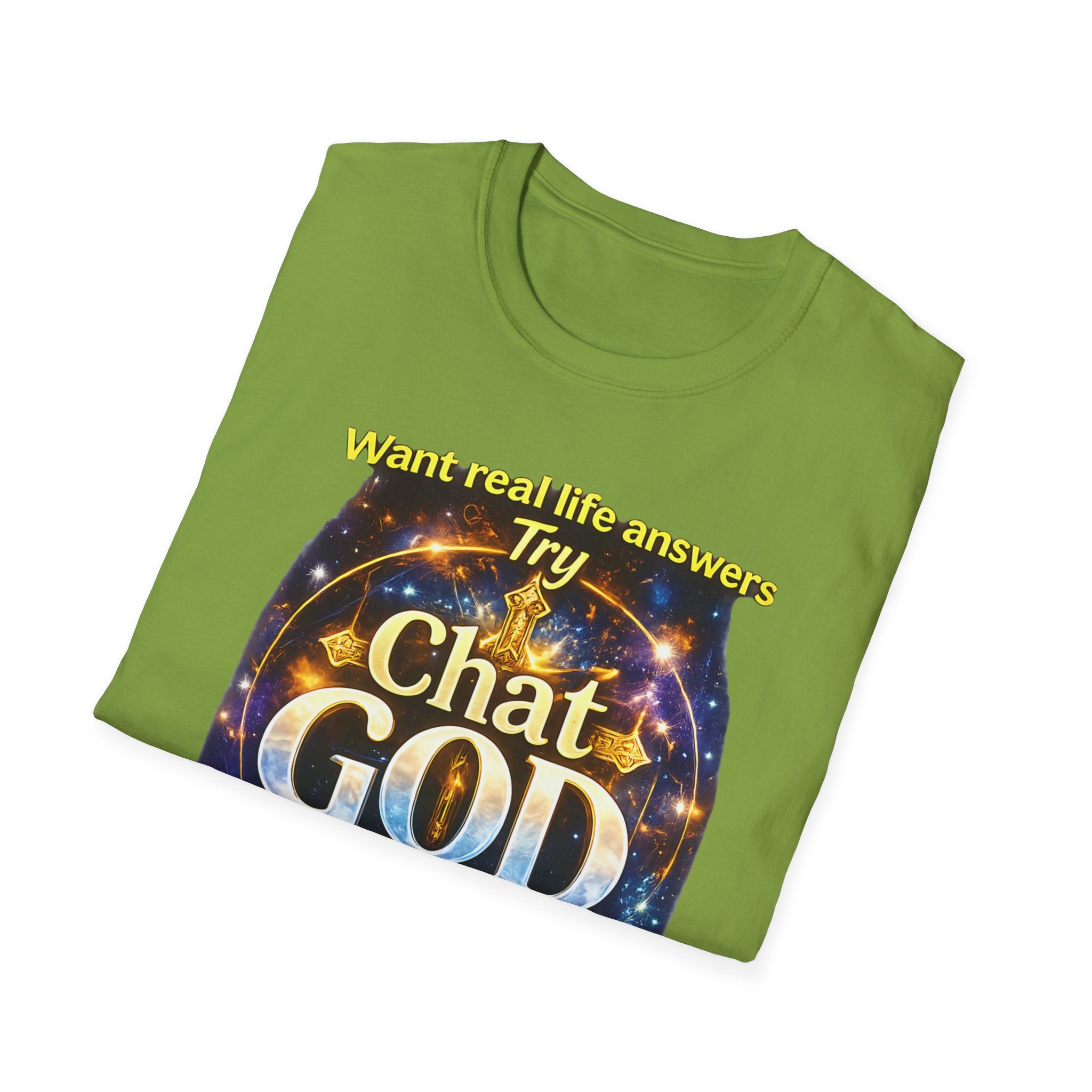 Chat GOD T-Shirt — "Try Chat GOD Instead of Chat GPT" Spiritual Humor Tee