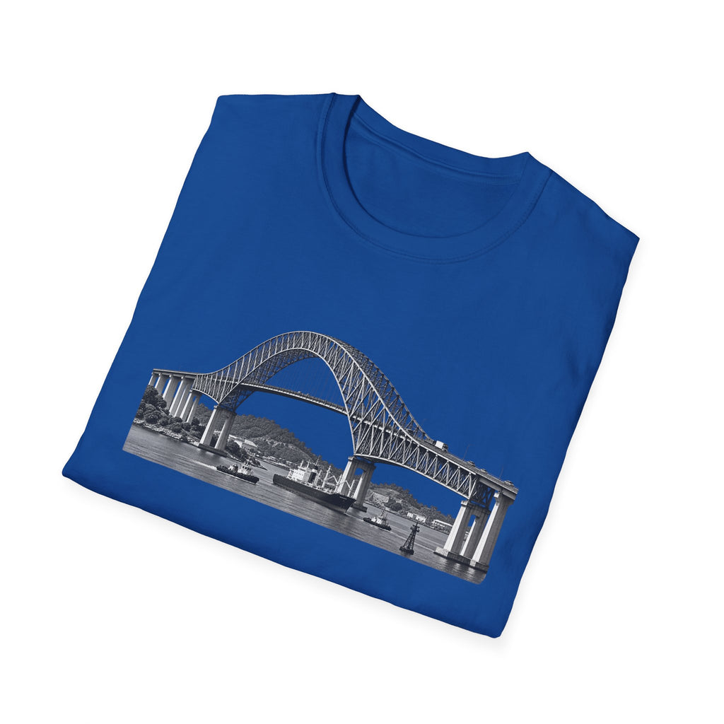 Bridge of The Americas  T-Shirt — Vintage Black & White Cityscape Tee