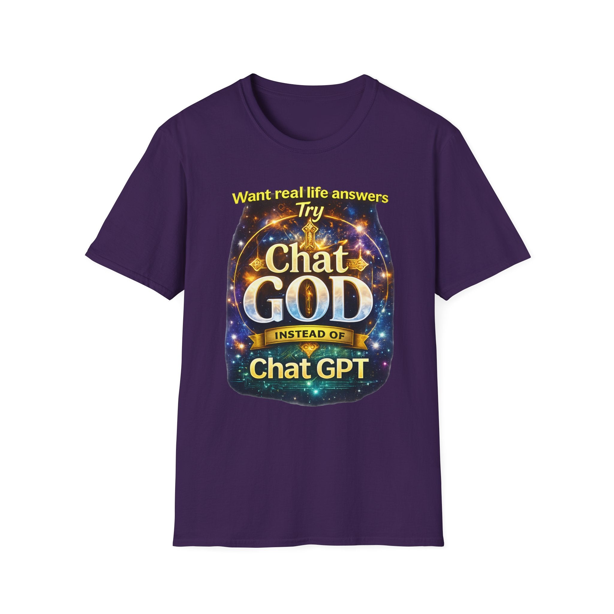 Chat GOD T-Shirt — "Try Chat GOD Instead of Chat GPT" Spiritual Humor Tee