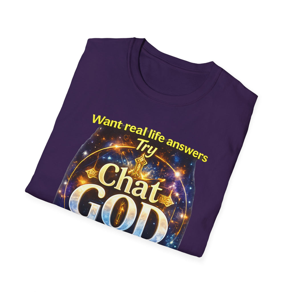 Chat GOD T-Shirt — "Try Chat GOD Instead of Chat GPT" Spiritual Humor Tee